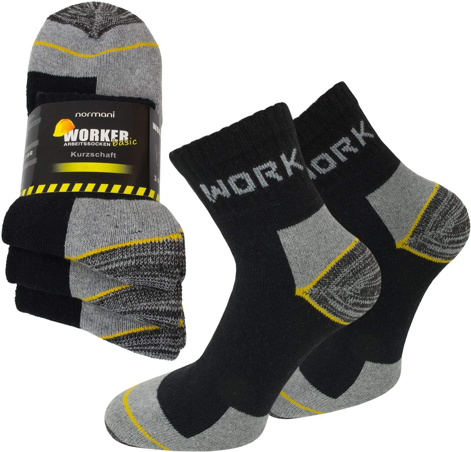 6 Paar Kurzschaftsocken Arbeitssocken mit kurzen Schaft Worker Socks Wandersocken für Herren Gr. 39-50