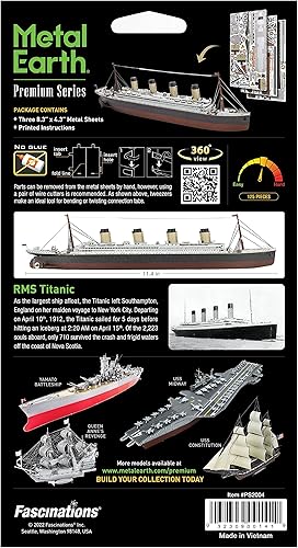 Miniatura 7 de Metal Earth Serie Premium RMS Titanic Ship 3D Metal Model Kit Fascinaciones