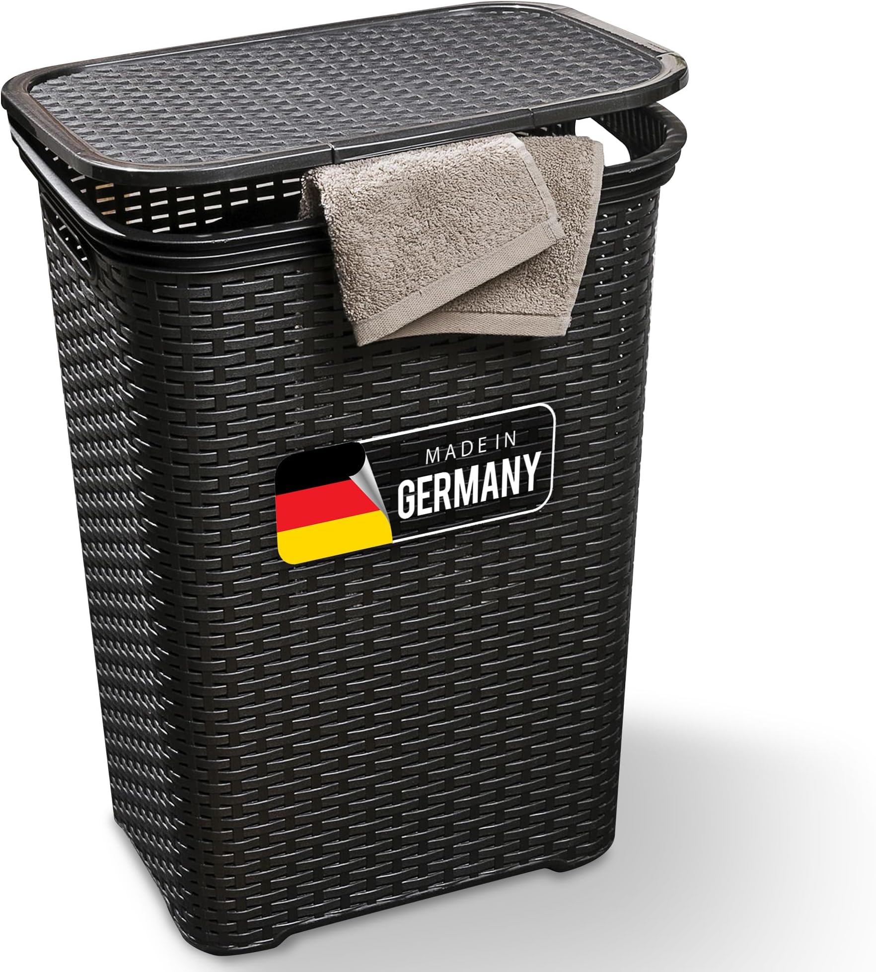 BigDean Wäschesaler 55L It Deckel Und 2 Griffen Wäschekorb Wäschebox