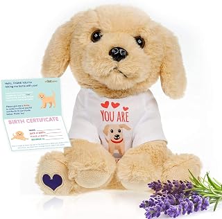 ThermaPals - Microwavable Weighted Stuffed Animals for Kids - Stuffed Dog Heating Pad - Heatable Stuffed Animals - Microwavable Stuffed Animal - Lavender Scented 8.3inch (1.15lb)