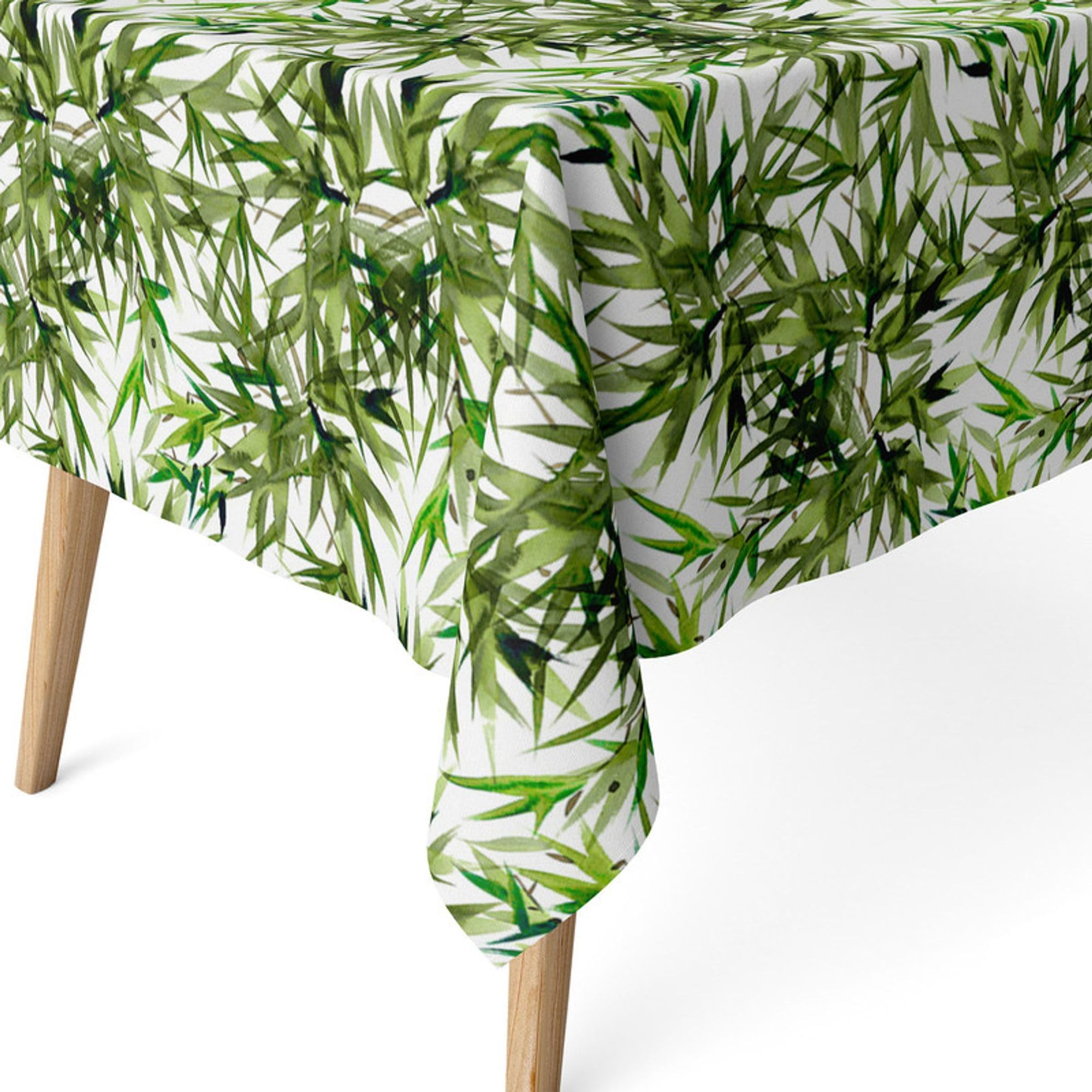 ECOMMERC3 Fleckabweisende Tischdecke für rechteckigen Tisch, Größe 100 x 140 cm, schmutzabweisende Tischdecke, extra weich und wasserdicht, Grün