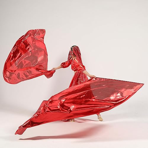 Miniatura 5 de MUNAFIE Banderas de adoración para danza, alabanza, banderas de iglesia para adoración, Banderas de Danza, color rojo