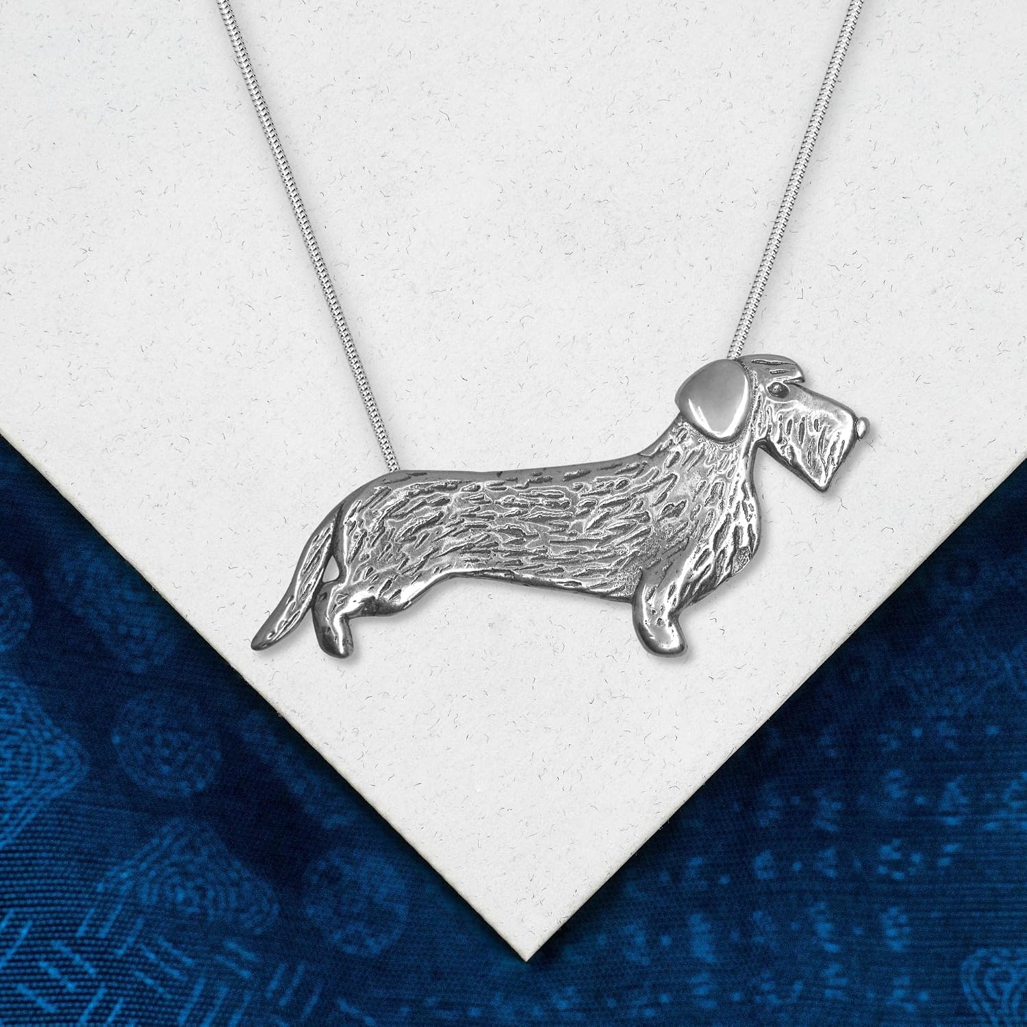 Dachshund Pendant Jewelry for Women – Long haired Dachshund Pendant for Necklace – Handcrafted in the USA – Dachshund Wirehaired