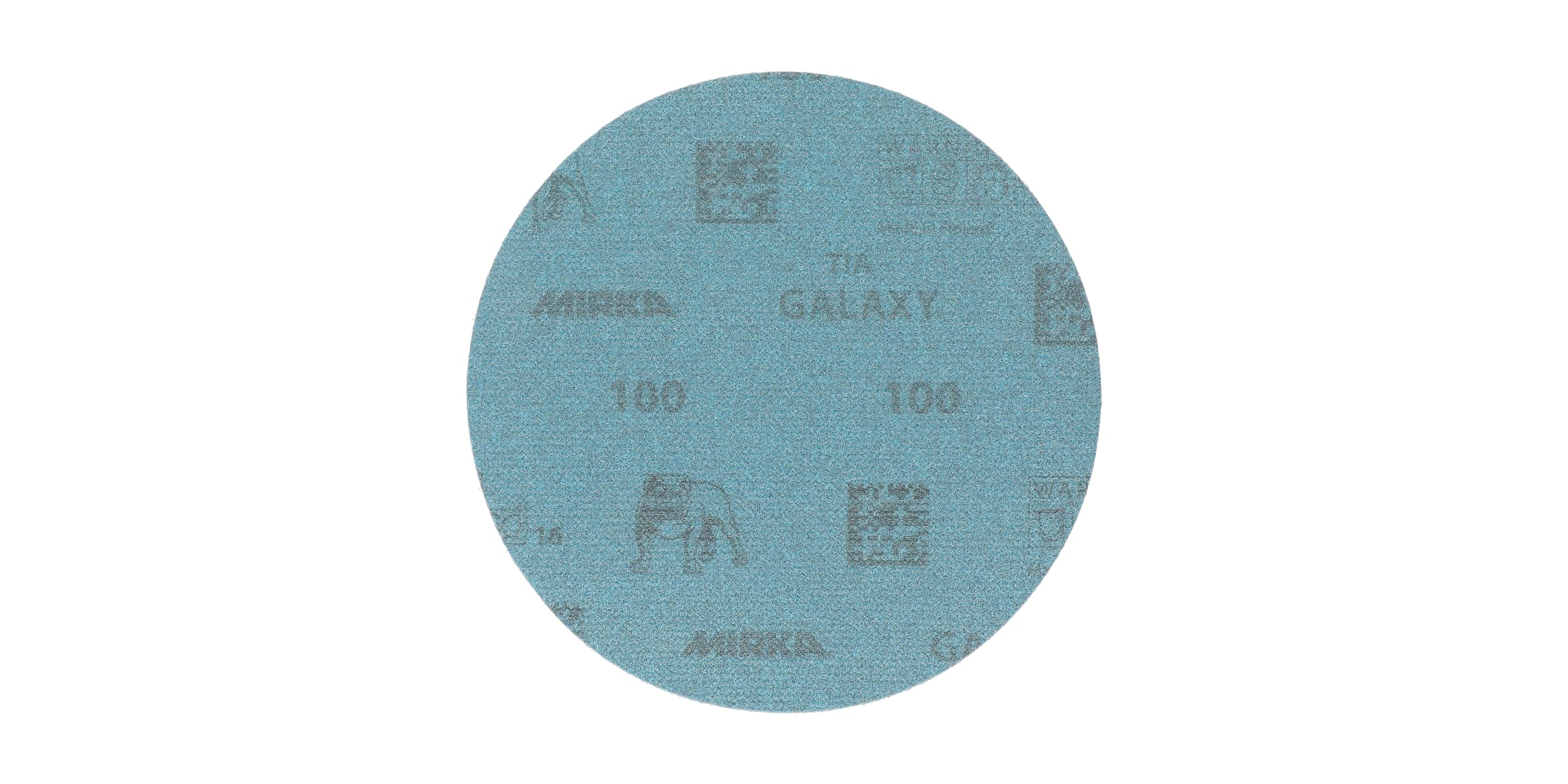 Mirka GalaxySandpaper - Carta abrasiva da 125 mm, grana 100, 50 dischi/confezione, con gancio e anello, abrasiva di alta qualità per resina epossidica, legno, metallo, tecnologia anti-intasamento e