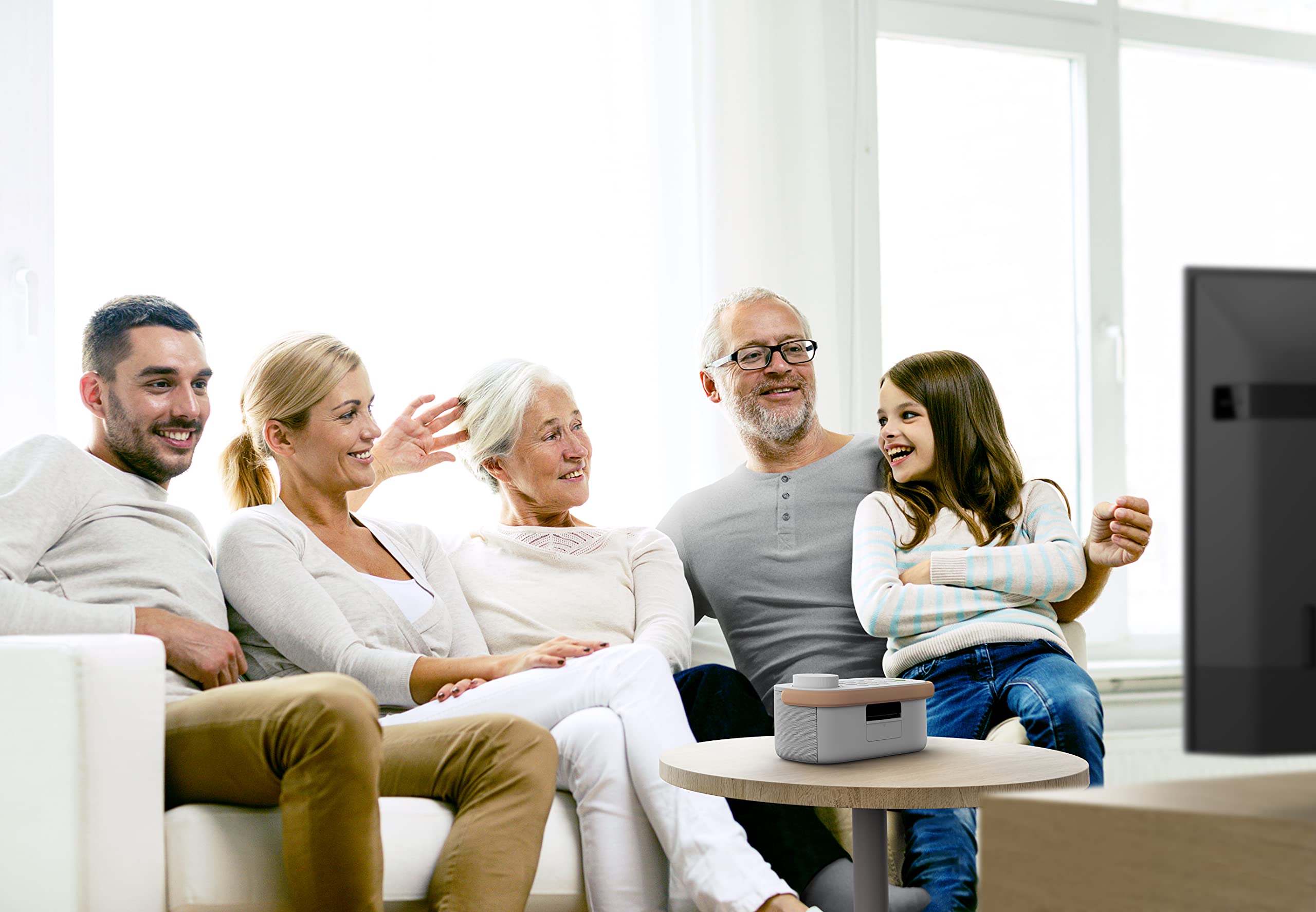 Sony SRS-LSR200 | Enceinte TV sans Fil pour Les malentendants et Les Personnes âgées - Blanc (SRSLSR200.CE7) Taille Unique
