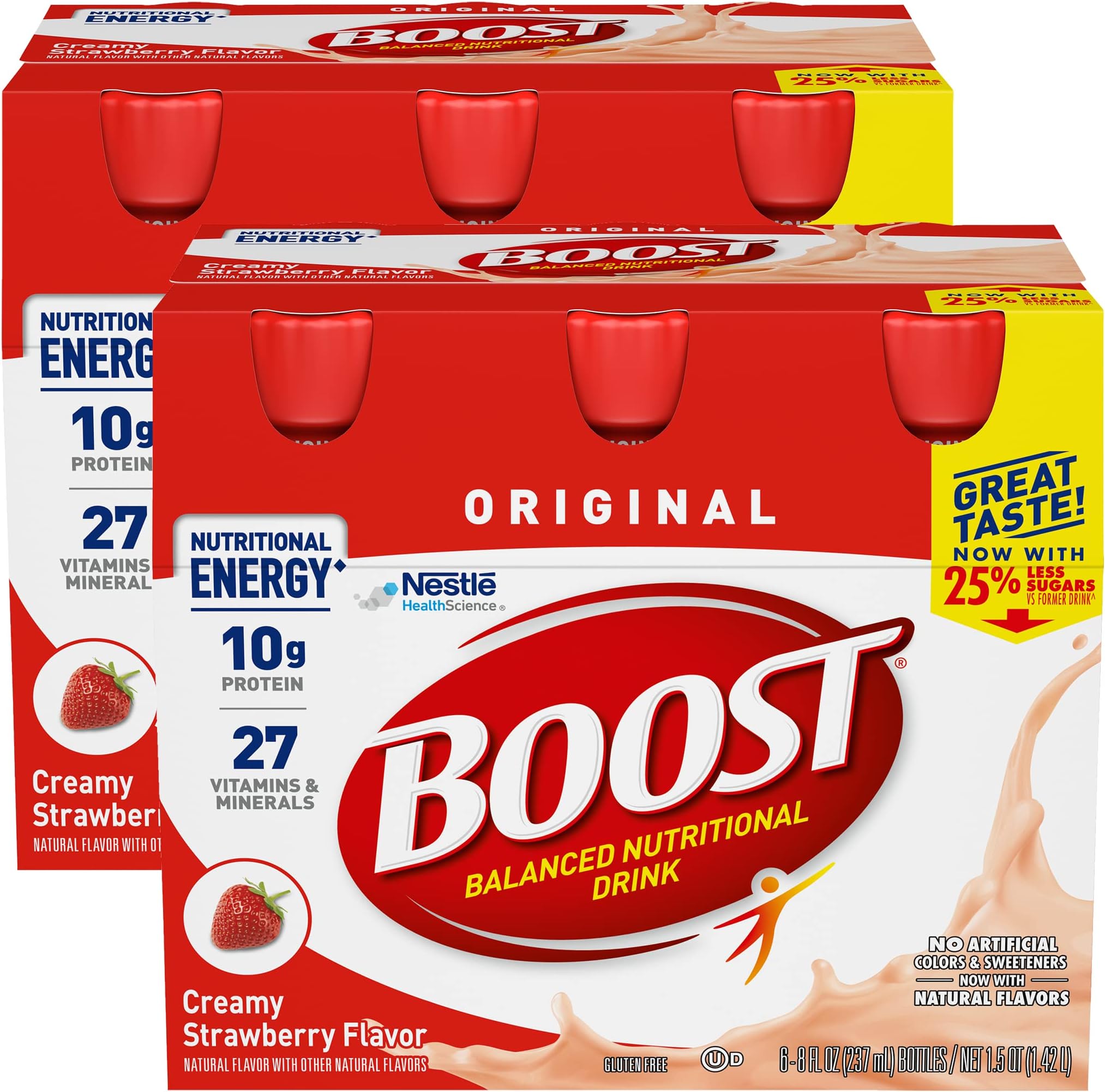 Boost Original Nutritional Energy Balanced Nutritional Drink (6 Count (Pack of 2), Strawberry)