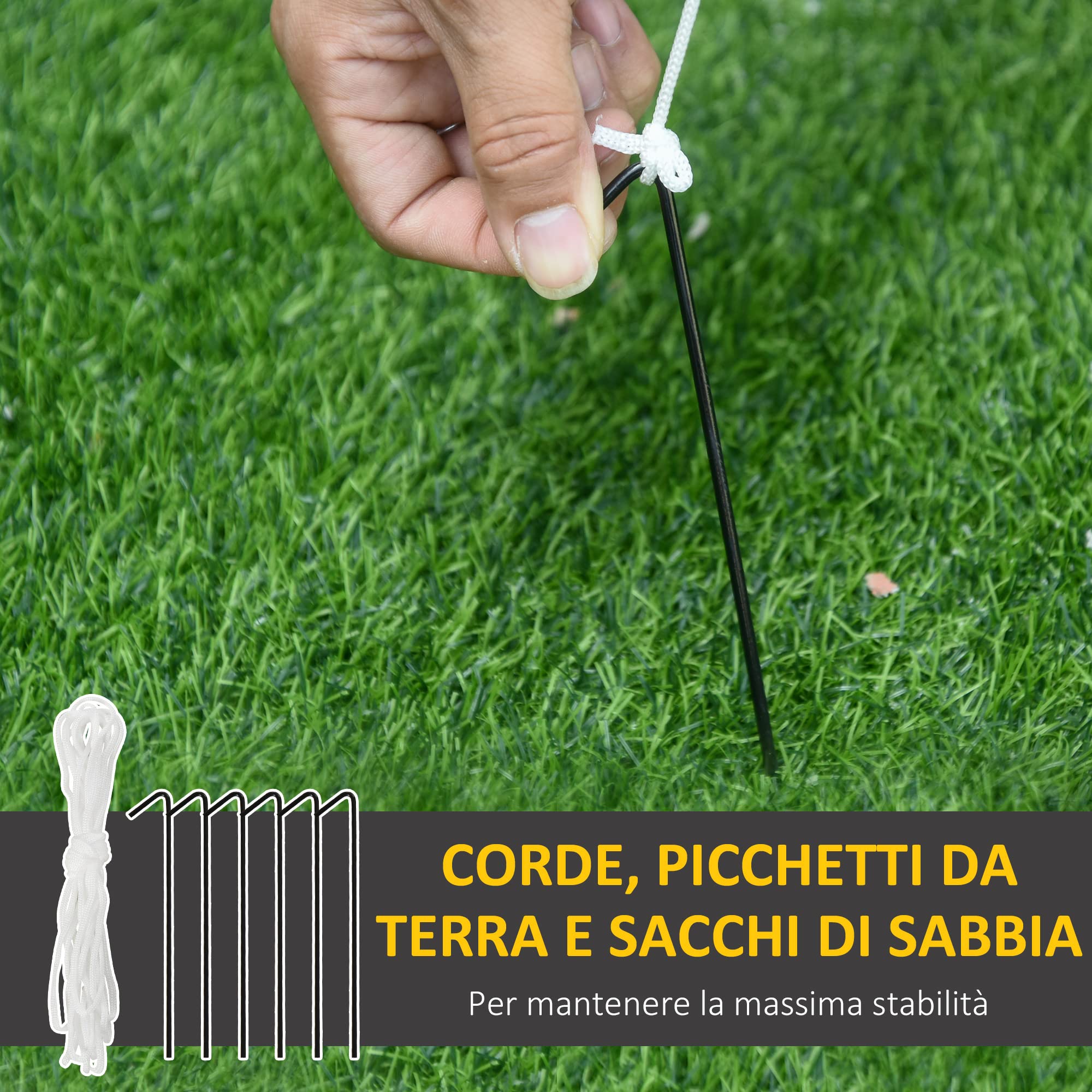 HOMCOM Omino Pan di Zenzero Gonfiabile 183cm, Luci LED Integrate