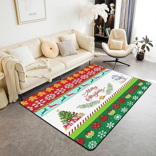 Alfombra de Navidad para niños, de 5 x 7 pulgadas, con copos de nieve, para sala de estar, dormitorio, ciervo, ciervo, alce, decoración de Año