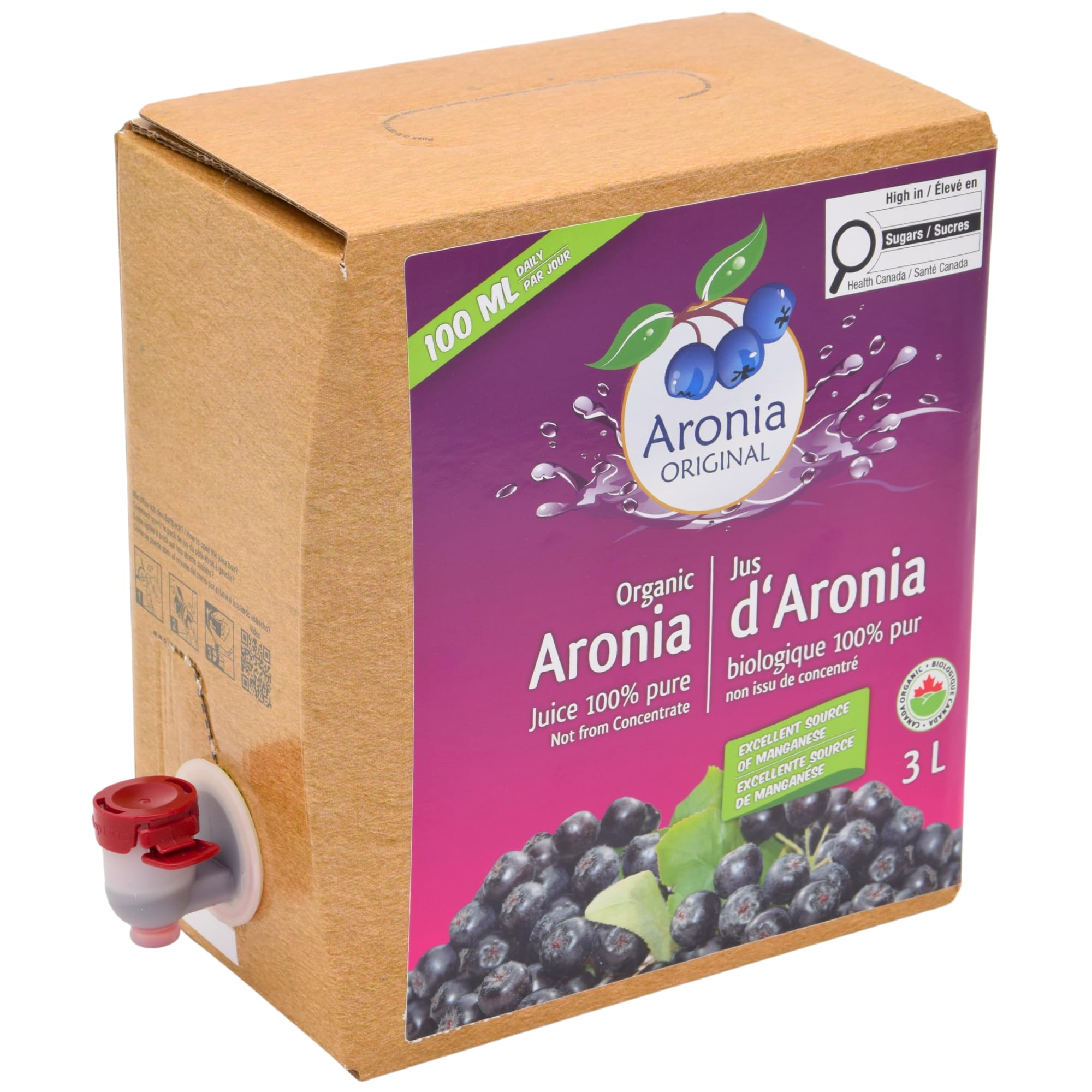 Aronia ORIGINAL Organic Aronia Berry Juice 3 Litre / 101.4 Fl Oz