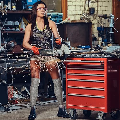 Miniatura 5 de Zhanmai Mangas de pierna resistentes a los cortes a prueba de mordidas mangas protectoras para soldadura, protección de corte de césped