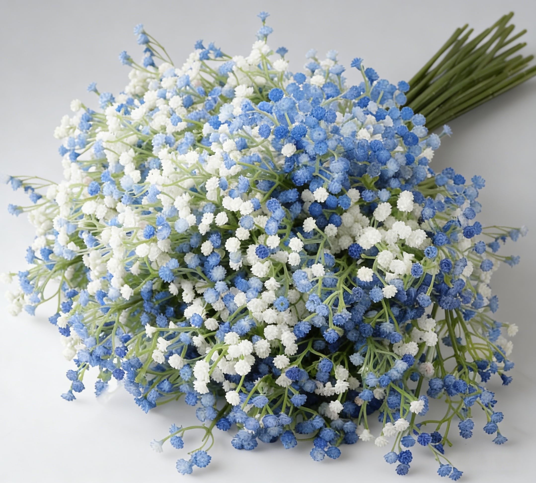 MINWEGI 30pcs Artificial Flowers Gypsophila - 30cm Blue and White Fake Flowers for Wedding Decorations, Waterproof Non-Fading Faux Flowers for Party Centerpieces, Home Decor
