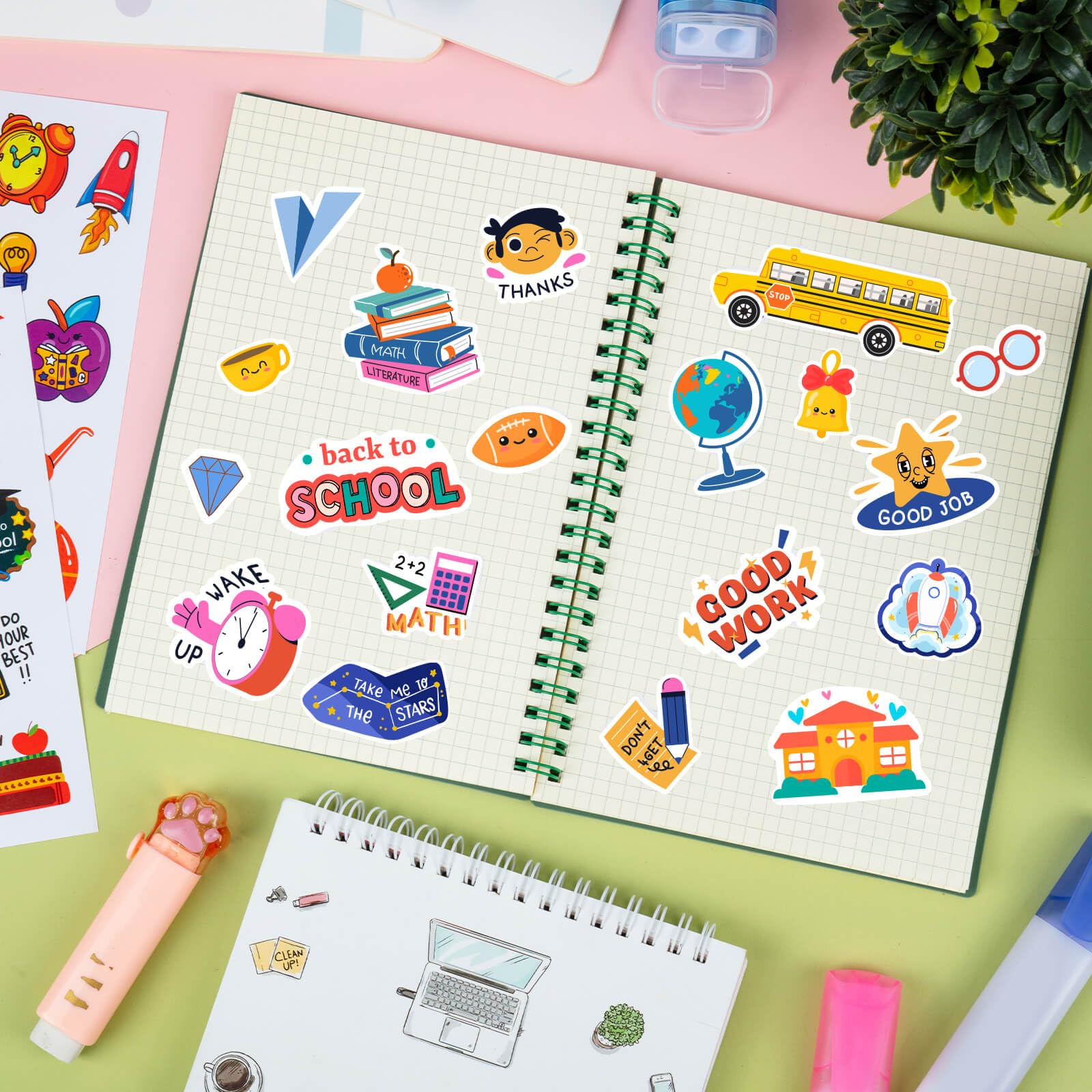 1000-Piece First Day Of School Stickers Roll – Self-Adhesive Happy School Decals For Cards, Envelopes, Gifts, Party Decor (1.5 Inch, 5 Designs) - View #2