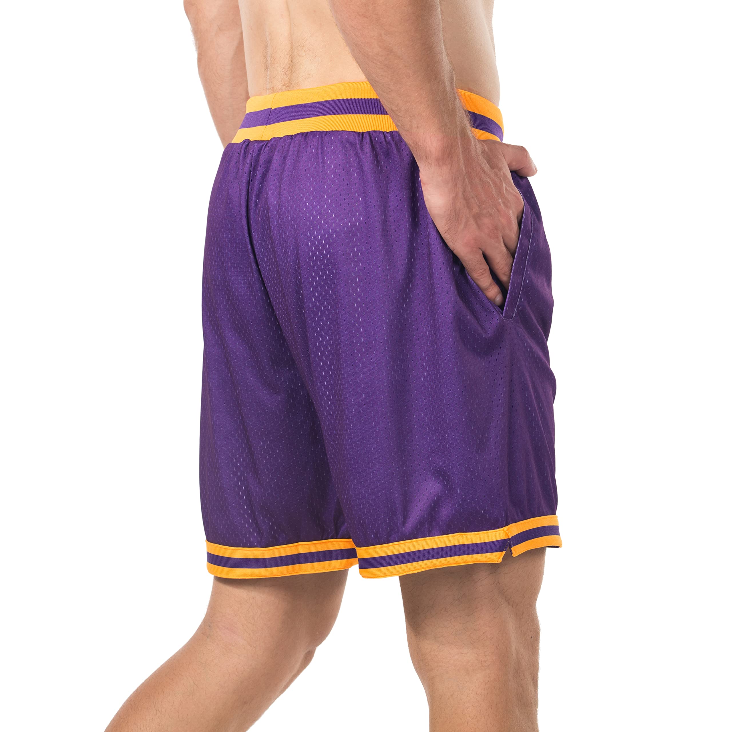 HEALONG Basketball Athletic Mesh Shorts Men: Retro Fashion 7