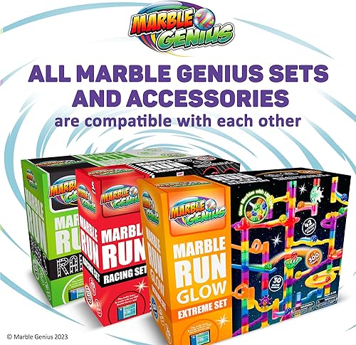 Miniatura 8 de Marble Genius Juego de refuerzo de carreras de mármol, 10 piezas en total (mármoles no incluidos), juguetes de bloques de construcción para edades