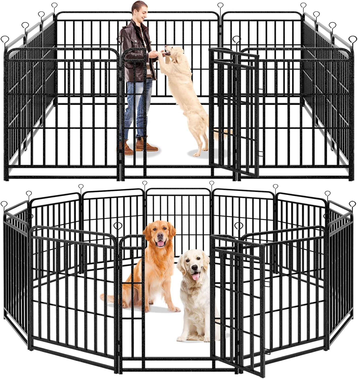 Kfvigoho Dog Playpen Outdoor 12 Panels Heavy Duty Dog Fence 40