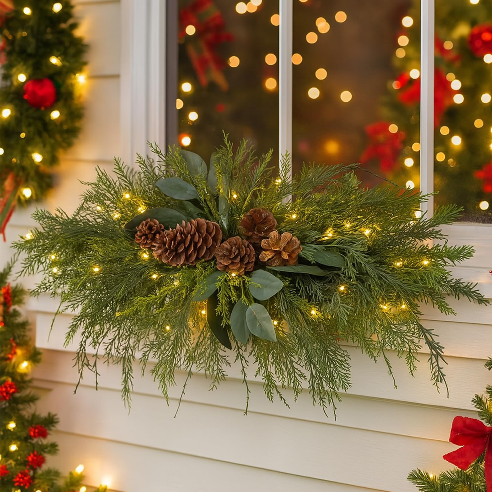 Amazon.com: Yalikop 24.5 inch Christmas Swags with Light