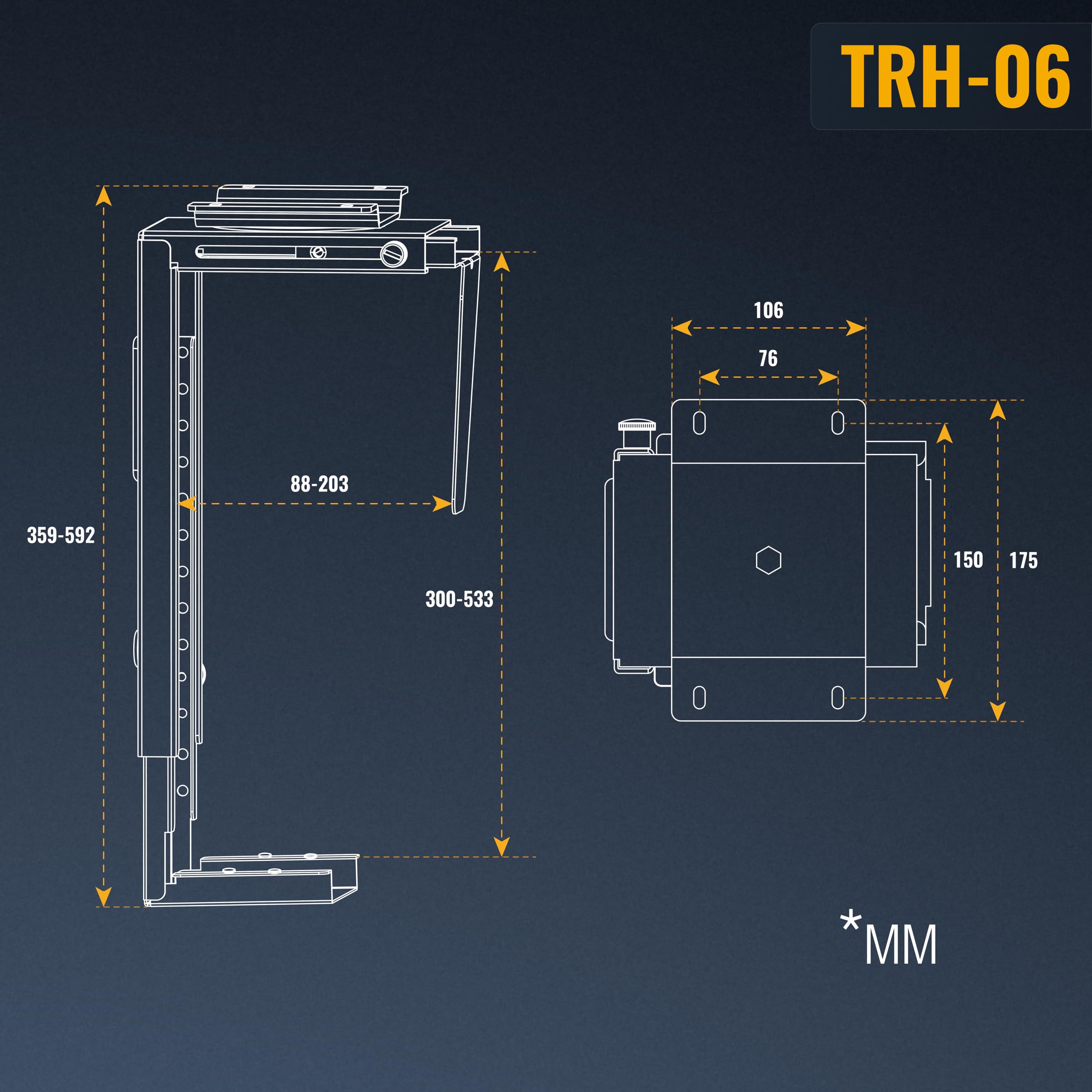 Ricoo PC Halterung unter Schreibtisch Halter Untertisch 360-Grad Drehbar TRH-06 Universell Computergehäuse Tischhalterung Computer Aufhängung Holder Tragfähigkeit bis auch Wandmontage – Bild 7