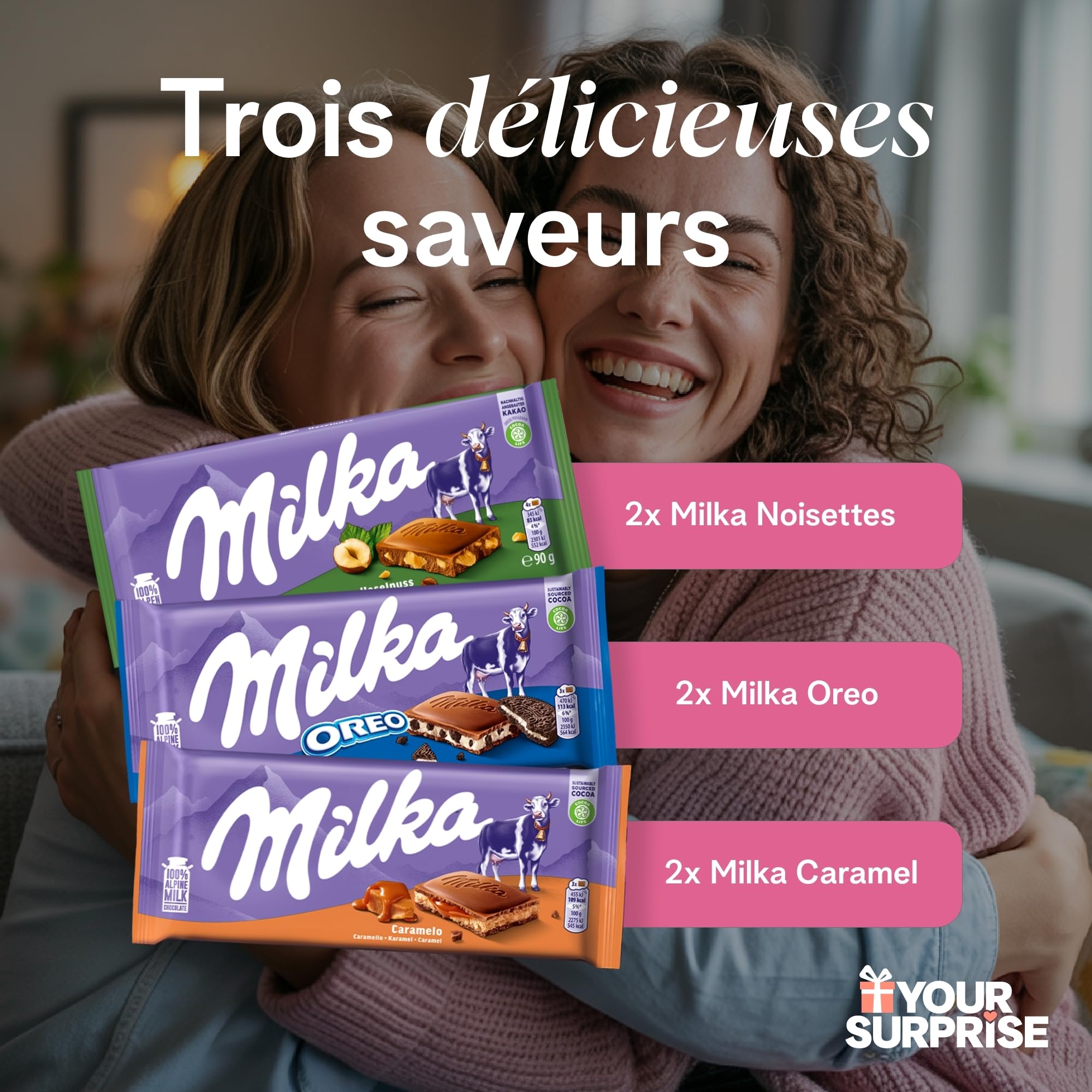 Milka Méga Tablette de Chocolat Personnalisée - Cadeau fete des peres personnalisé avec Nom et Message (6 Tablettes)