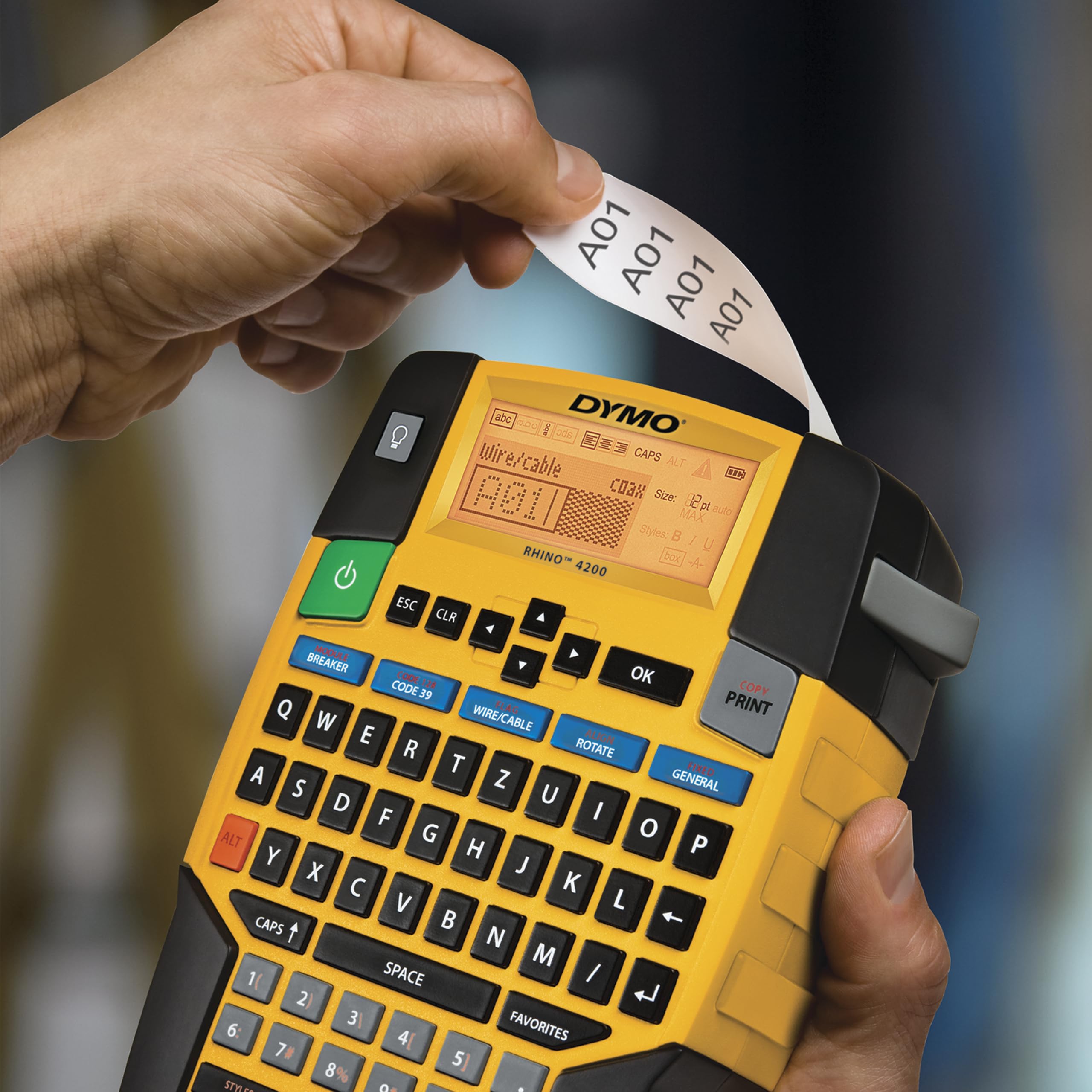 DYMO Rhino etichettatrice industriale multiuso kit con custodia QWERTY Giallo
