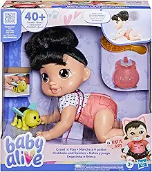 Baby Alive, Boneca, Engatinha e Brinca, Katie Kat - Cabelos Pretos, Brinquedo Interativo, 27 cm - A partir de 3 Anos