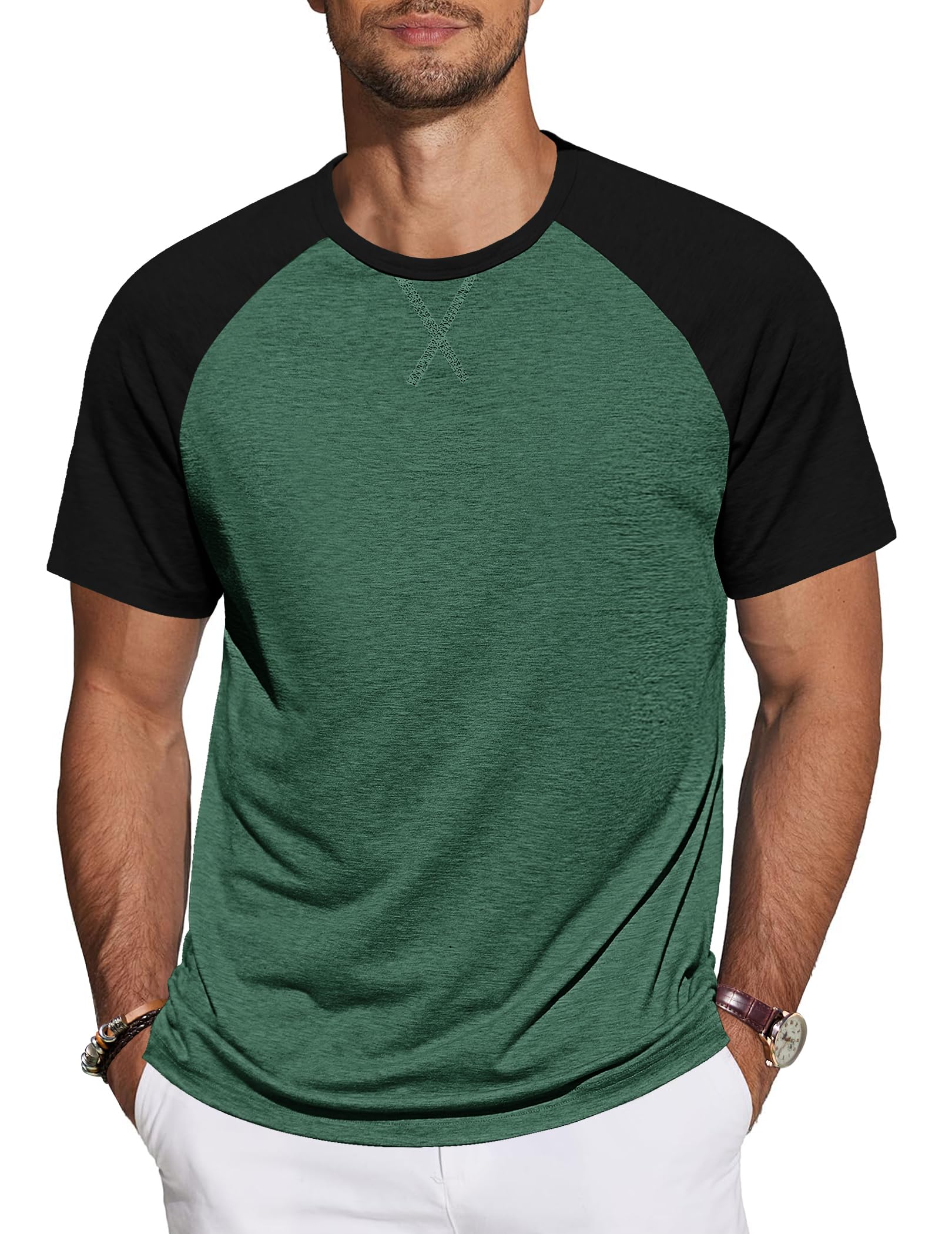TARAINYA T-Shirt Herren Baumwolle Kurzarm Rundhals Einfarbig Shirts Männer Sommer M-4XL