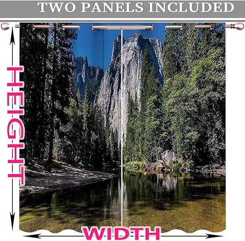 Miniatura 4 de Cortinas decorativas para sala elegantes modernas, 2 paneles, cortinas verdes y azules, decoración de chimenea de 55 pulgadas de ancho x 72 pulgadas