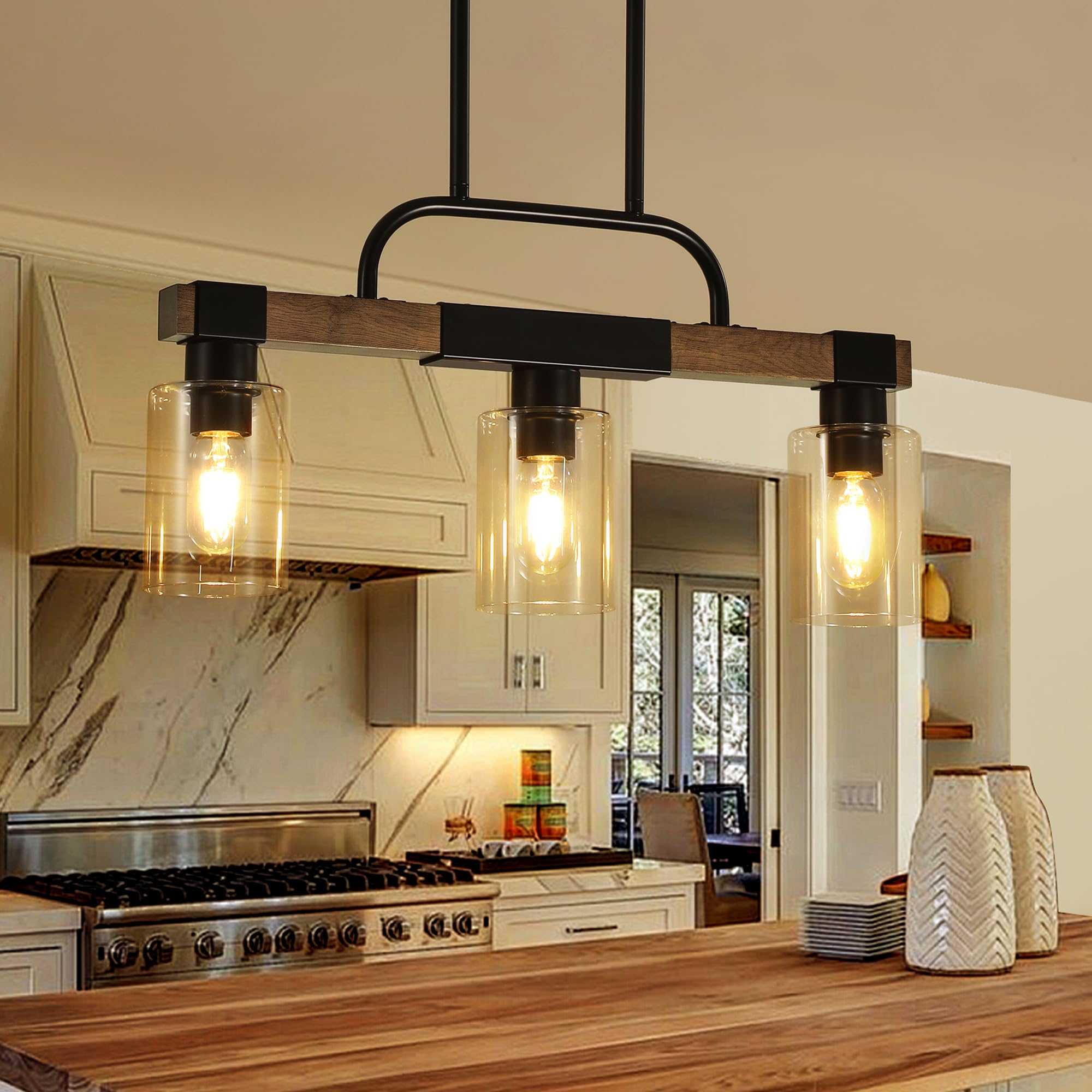 Photo 1 of XvmBvm 3-Light Farmhouse Kitchen Island Lighting