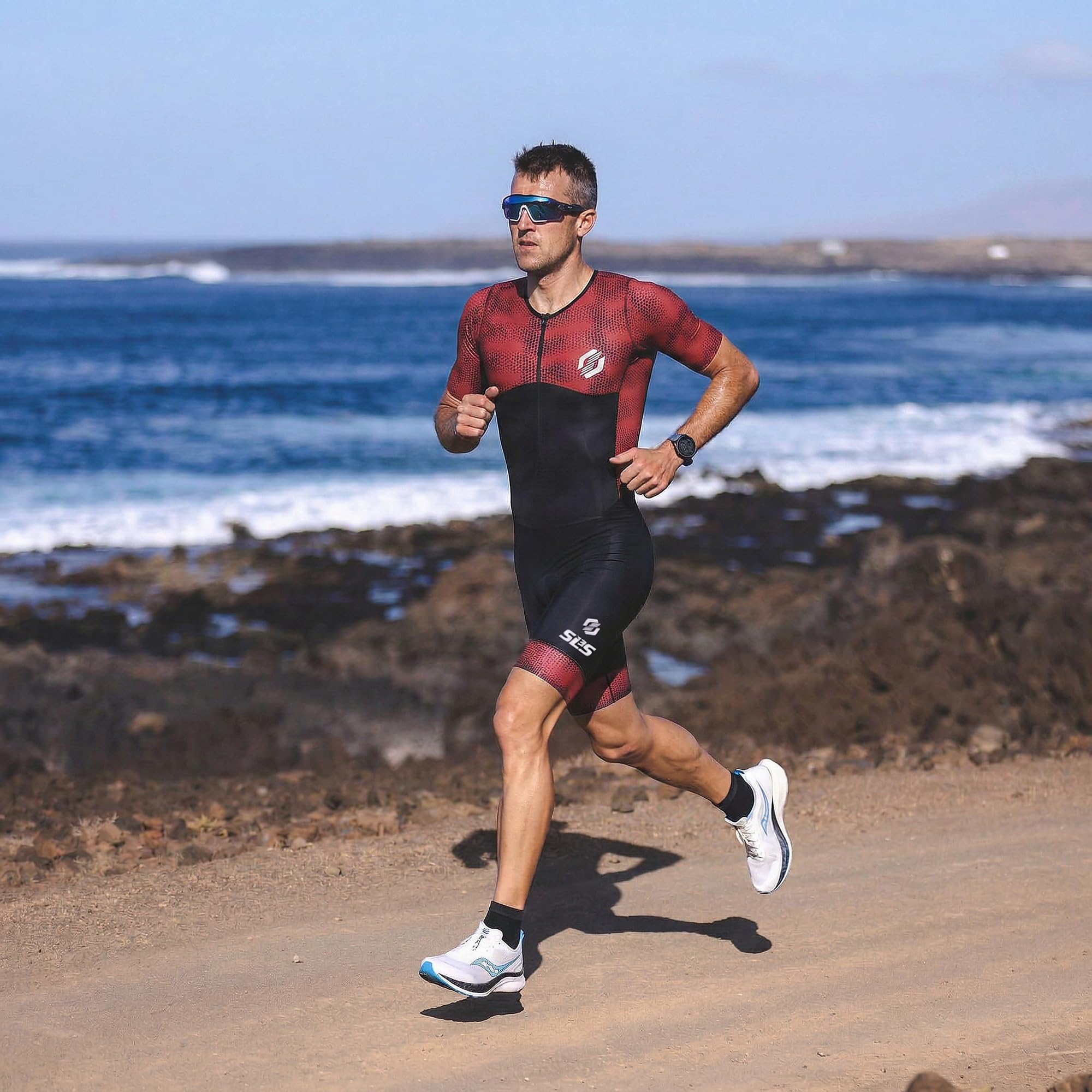 SLS3 Traje de Triatlón para Hombre - Tri Suit con Mangas Aerodinámicas para Hombre - Tejidos Pro FX para Triatlón Masculino