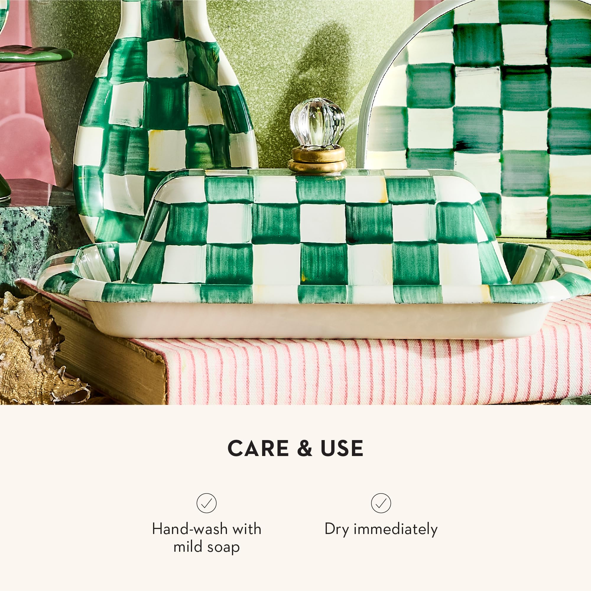 Amazon.com | MACKENZIE-CHILDS Enamel Butter Box, Cute Enamel