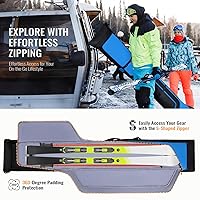 Vista 3 de Ski Bag and Boot Bag Combo, Padded Skis Bag for Air Travel, Safety Reinforce Ski Carrier Bag Fits for Skis Up to 200 CM and Boots Up To Size US13