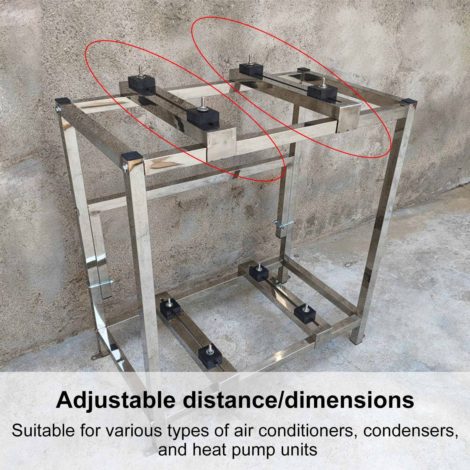 Dwupoziomowy Wspornik do Klimatyzatora, Stojak ze Stali Nierdzewnej do Klimatyzatorów Typu Mini Split, do Jednostek o Mocy 9000-30000 BTU(90x45x95cm/35x18x37in)