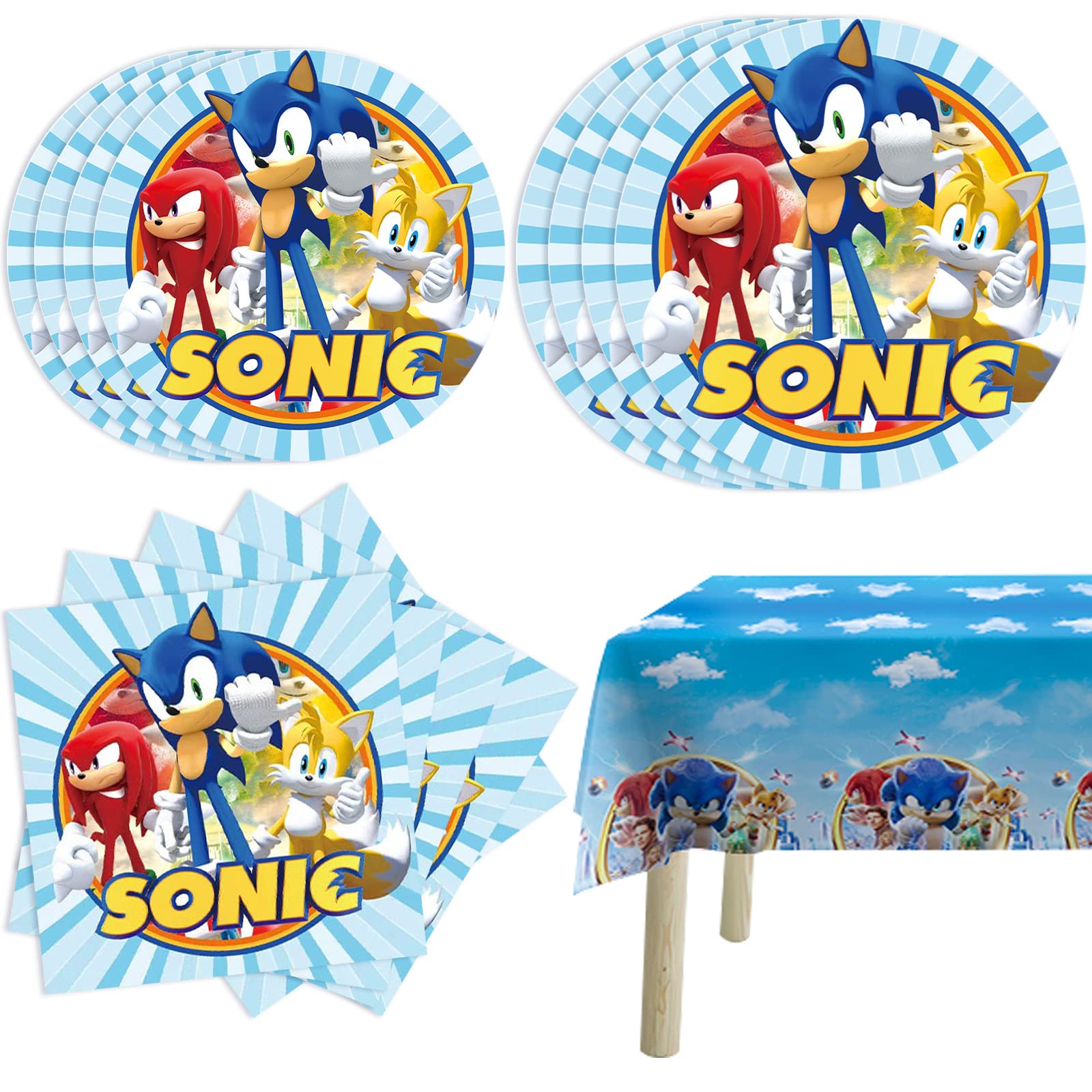 Buy Sonic Birthday Party Supplies, 20 Plates, 20 Napkins and 1