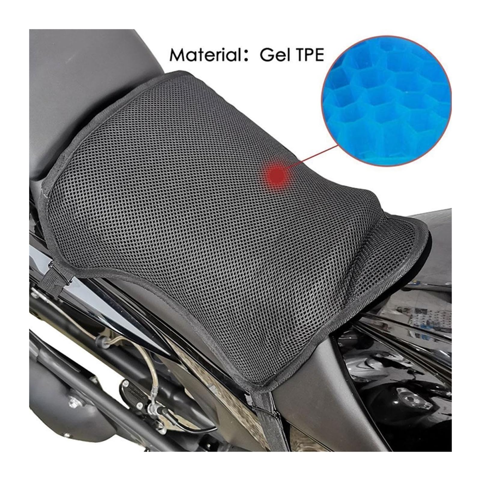 Fodere per sedili Cuscino Del Sedile Traspirante Cuscino Del Sedile Dell'aria Del Motociclo In Gel Universale Copri Parti Del Motociclo Per L'umidità Antiscivolo