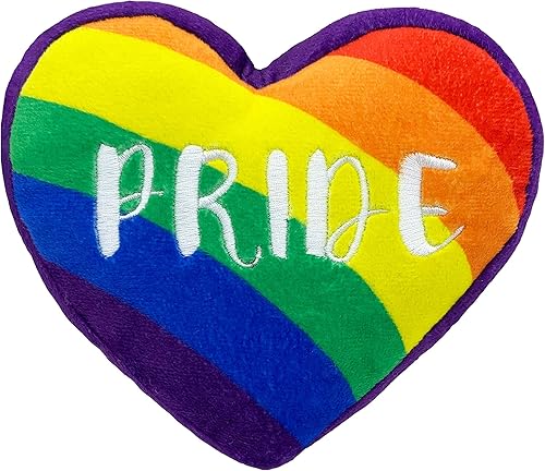 Peluche Lulubelles Power  Corazón del orgullo pequeño  Juguete para perros con chirriador  Regalo para perros arcoíris  Divertido duradero y seguro