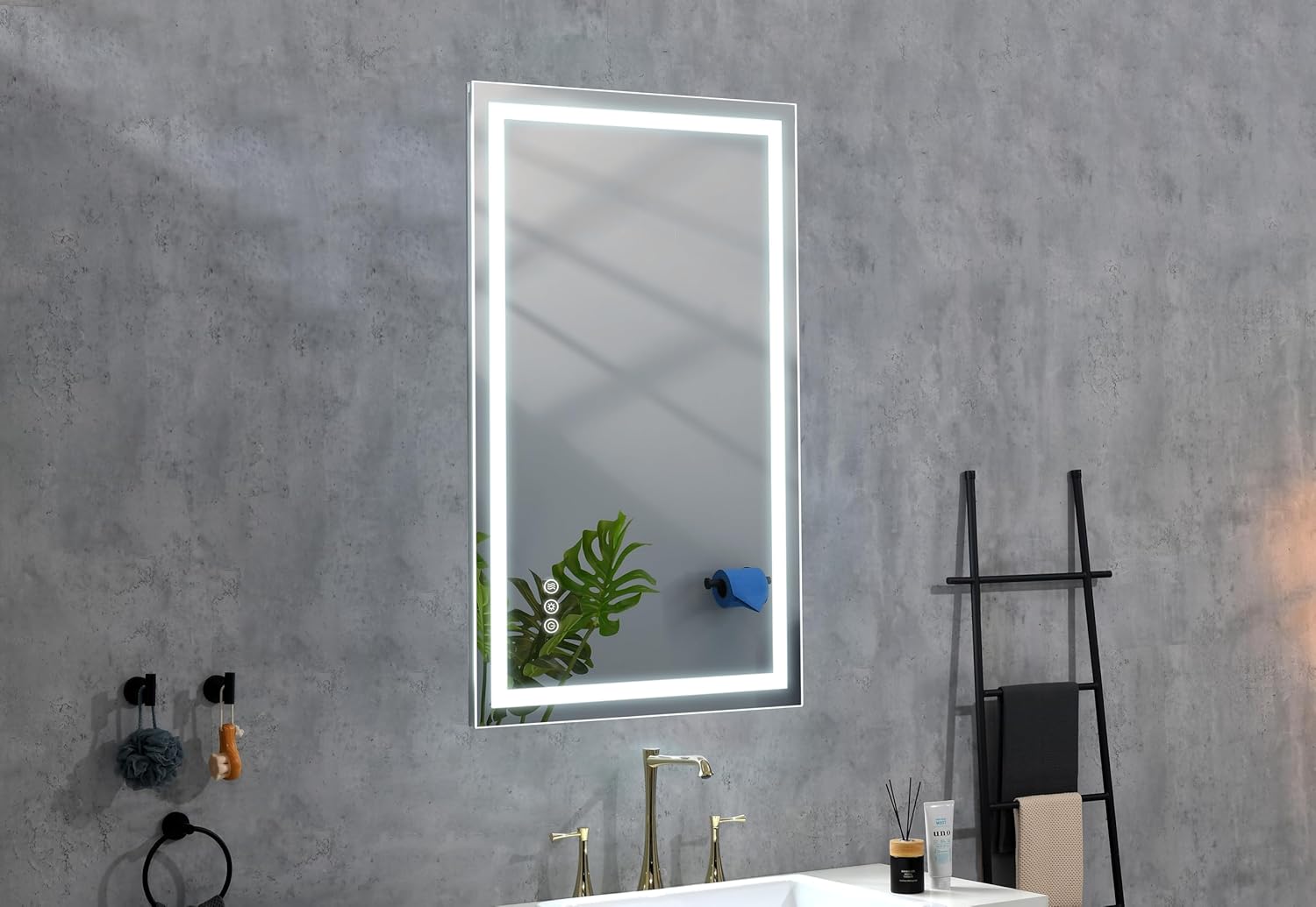 Bathroom led Mirror is Multi-Functional and Each Function is Controlled by a Smart Touch Button.
