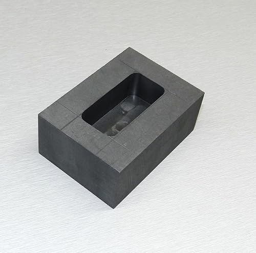 Miniatura 3 de Kit de fusión mecanizado de molde de lingote de grafito de 8.82 oz para verter barra de pan dorado y plata (12E)