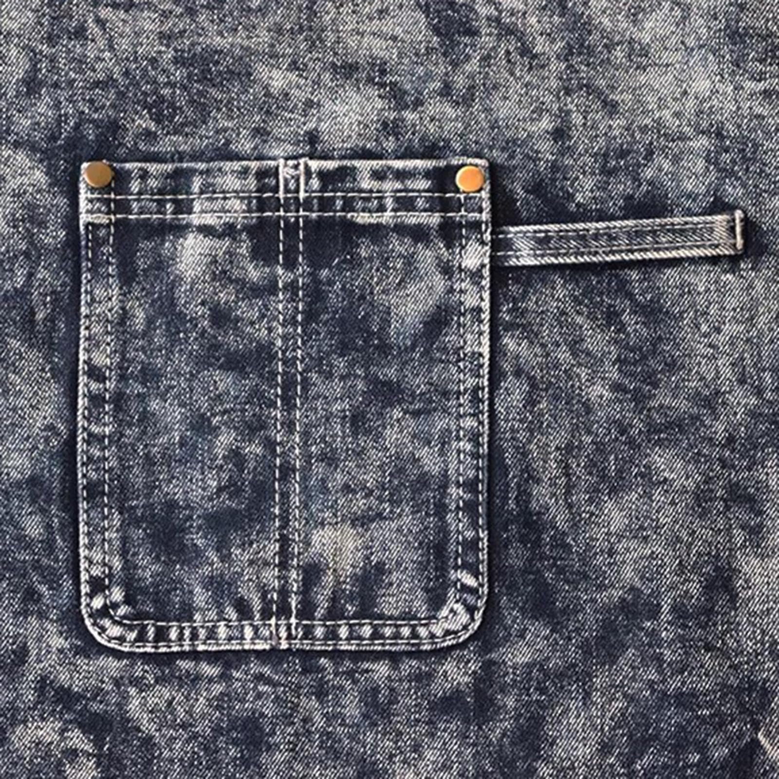 Chef Tabliers avec Poches, Tablier De Travail Homme Femme, Tablier en Denim pour Cuisine Restaurant Barbecue Blue a,One Size