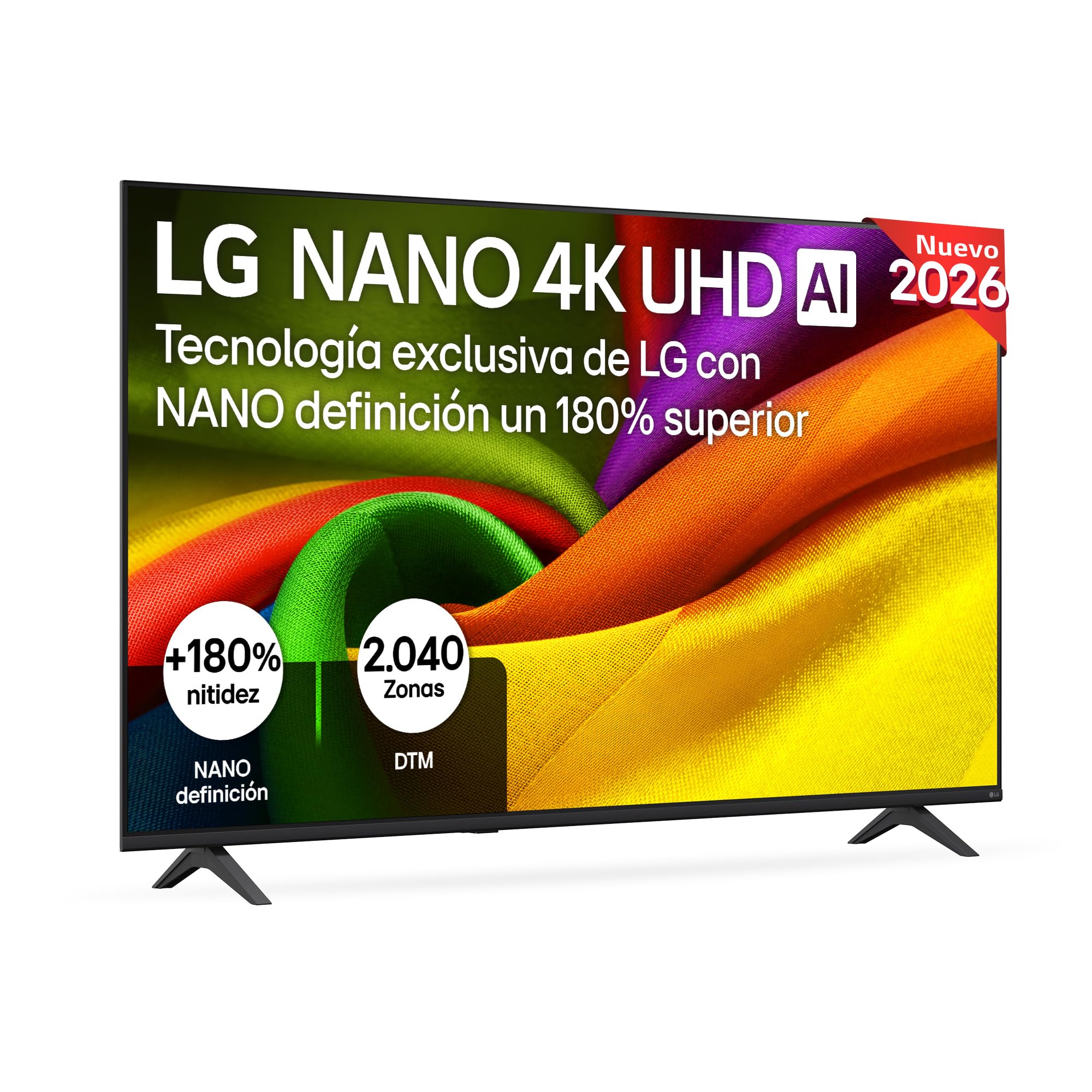 LG 65NU850B6LA - Smart TV Nano 4K UHD NU85 65 Pulgadas, Sin Reflejos al 94%, webOS 26 AI Copilot, Procesador Inteligente α7 AI Processor 4K Gen9, HDR10 Pro, 4K Super Upscaling, Dolby