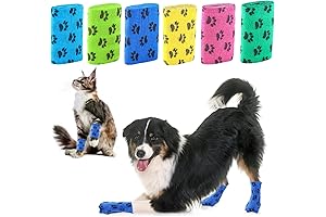 Disposable Dog Sock Covers Protect Paws with Anti-Slip Grip on Hardwood Floors...