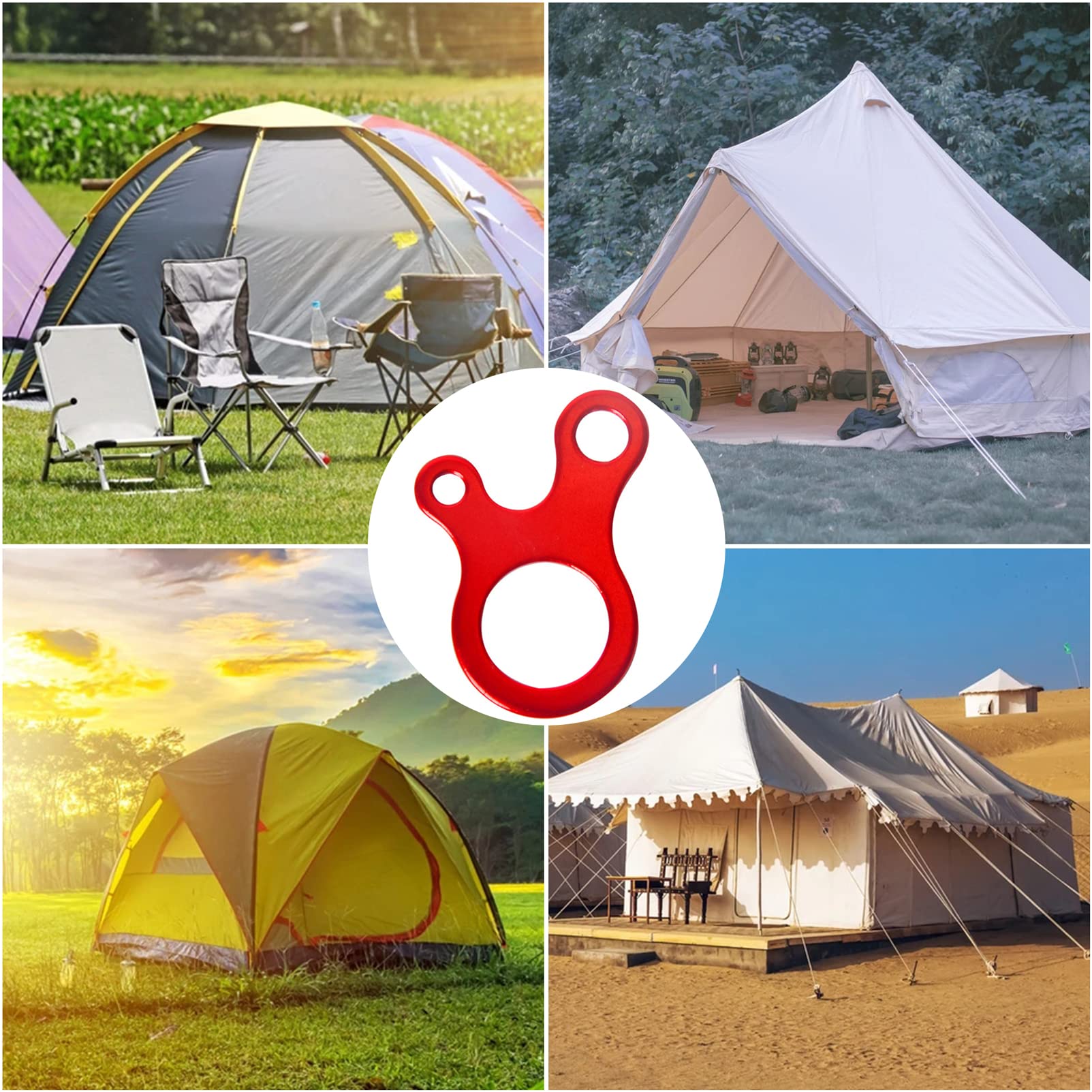10 Tendeurs De Corde En Alliage Aluminium Pour Tente Camping - Réglage Facile Pour Auvent Et Bâche