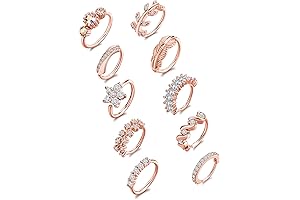 10Pcs Nose Ring Hoop 20G Nose Piercing Silver Gold Rose Gold