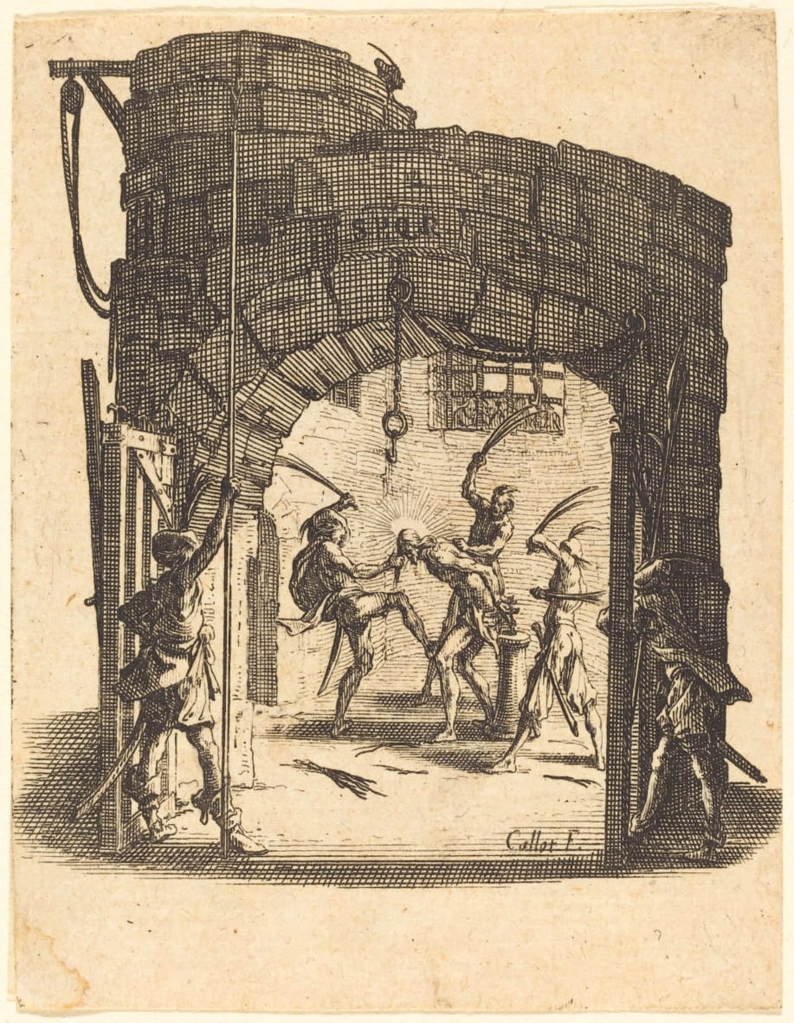 POSTERIIk Vintage Classic Picture Landscape Artwork the Flagellation by Jacques Callot Portrait Canvas Painting for Office Home Decor 60x90cm