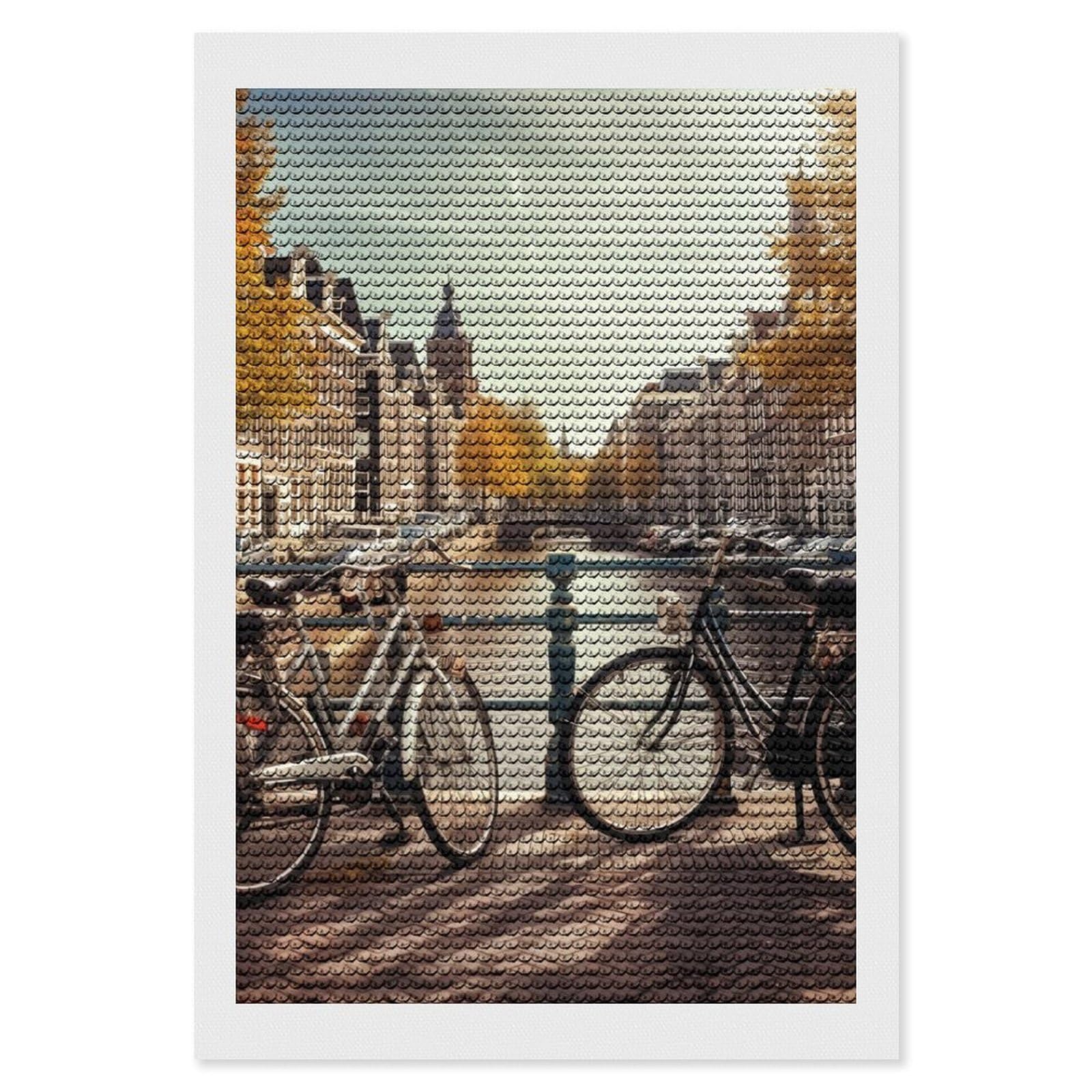 DWVTSLH Bicycles Diamond Painting Kits for Adults, Personalized Diamond Photo Art Full Drill, DIY 5D Diamond Art Painting Kits for Beginners, Home Wall Decor 8"x12"