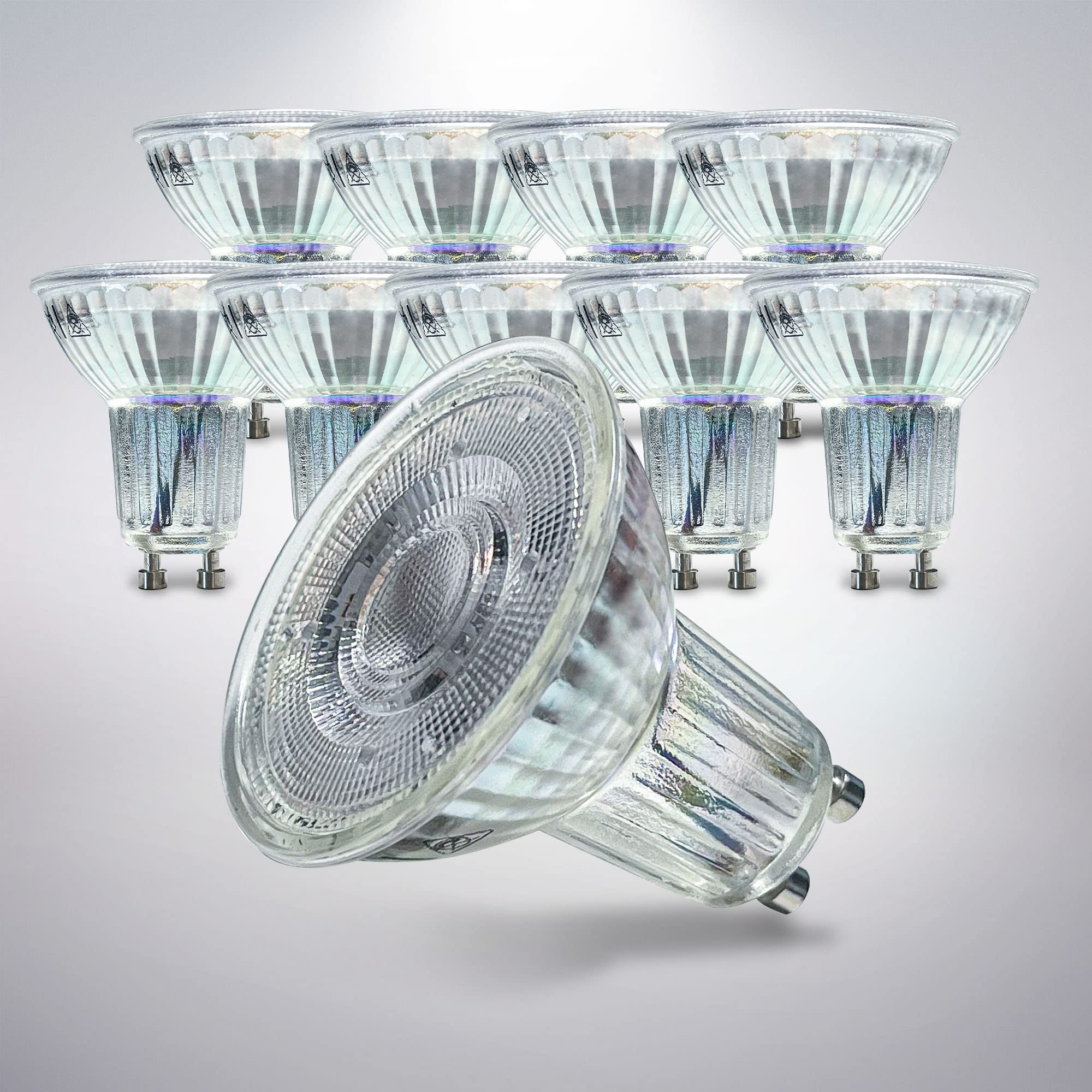 Bonlux 10 Lampadine LED GU10 Dimmerabili – 5W (sostituisce 50W Alogene), Luce Bianca Calda 3000K, 400 Lumen, 38°