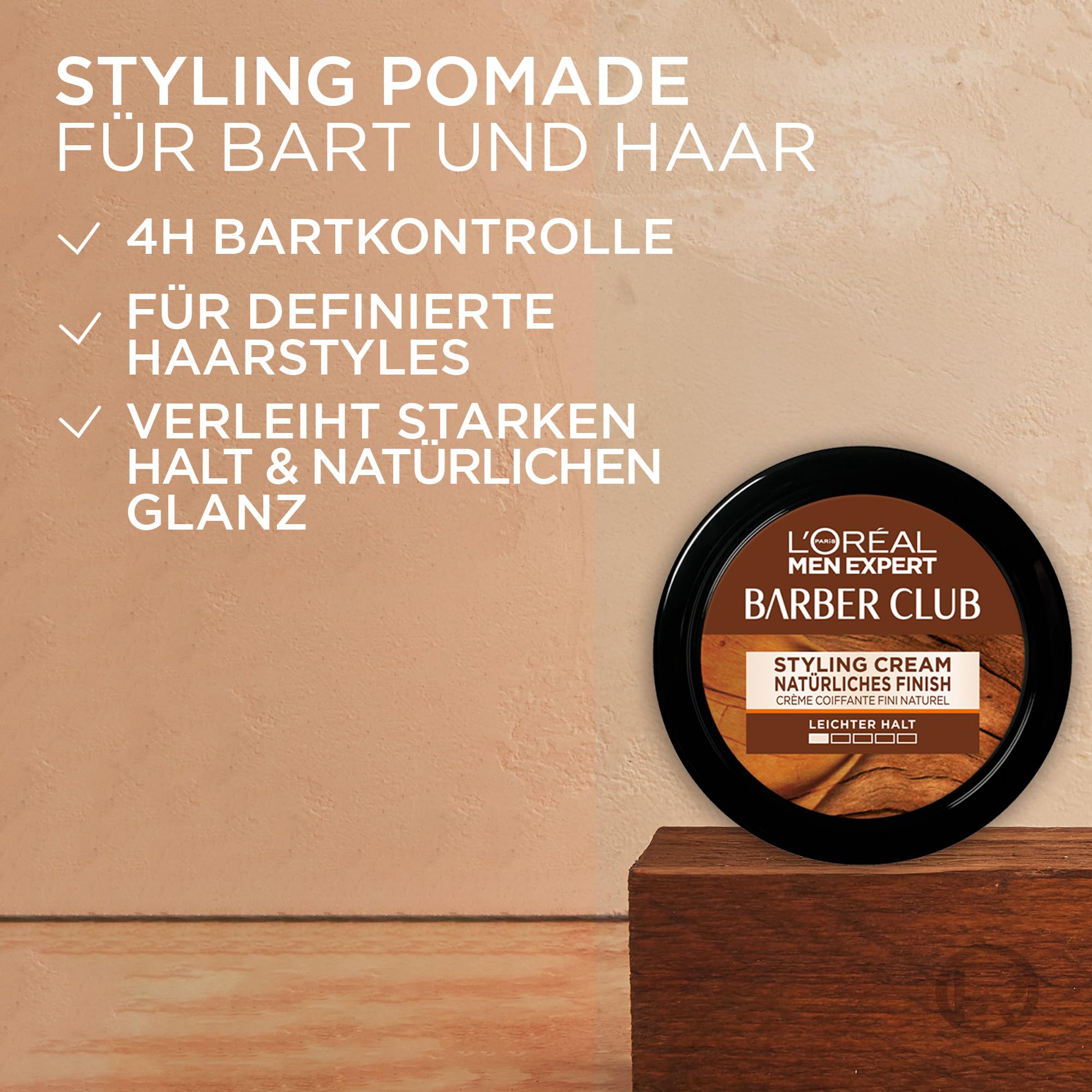 L'Oréal Men Expert Barber-Geschenk-Set für Männer, Geschenkset mit Bartshampoo, Bartbalsam, Bartöl, Pomade & Bartkamm, Barber Club, 1 x 30 ml, 1 x 200 ml, 1 x 75ml, 1 x 50ml