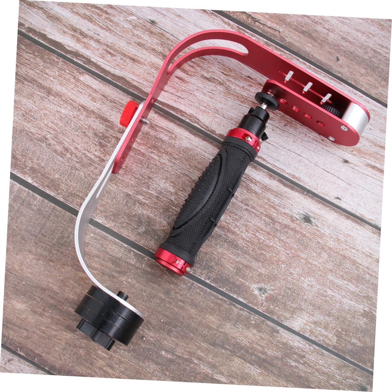 Stabilizzatore Camera Portatile Rosso in Lega di Alluminio | Dv e Videocamera, Riprese a Basso Angolo e Selfie, Stabilità Elevata Movimento Fluido e Preciso