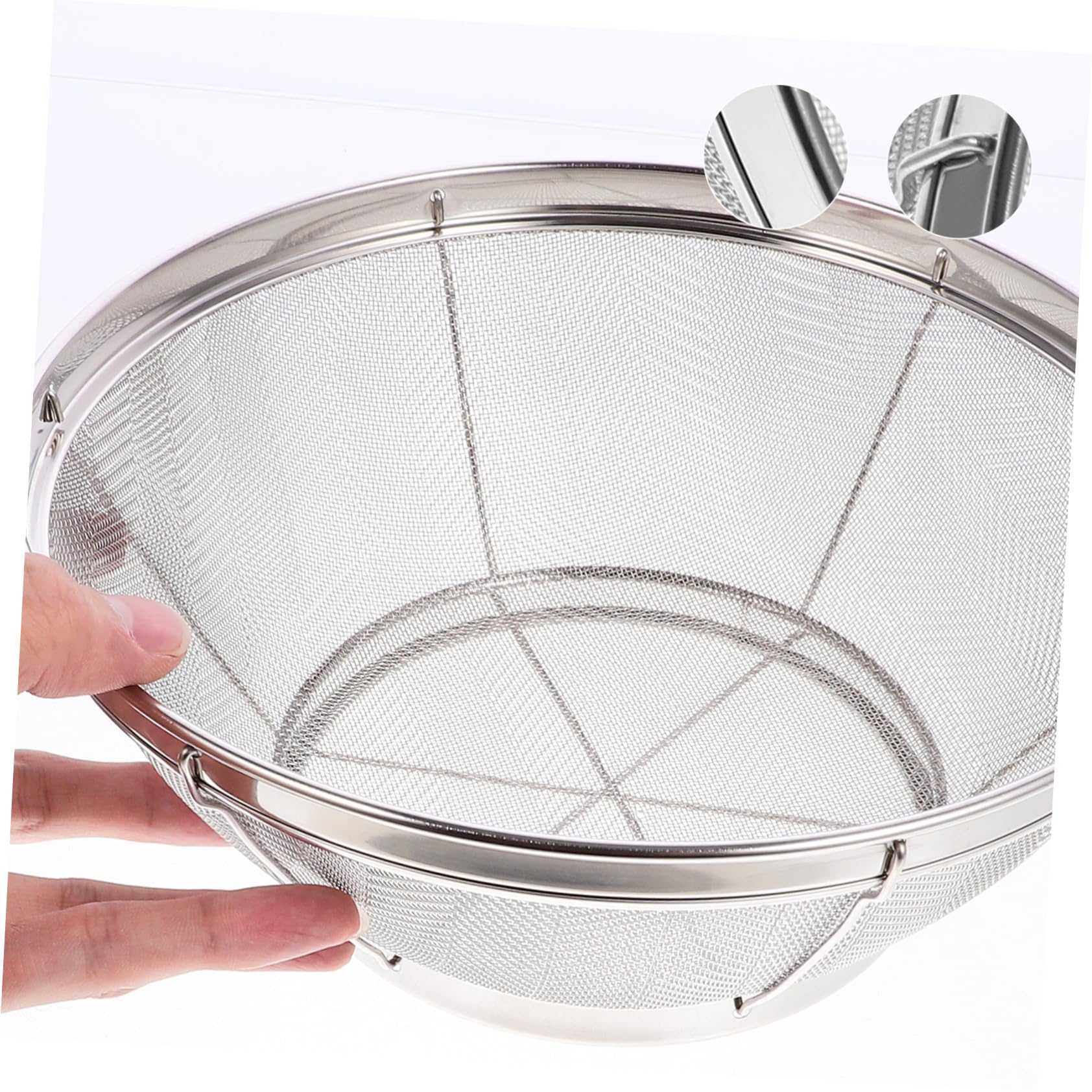 Anneome 4 Coladores de Malla Fina para Cocina Cuenco para Lavar Arroz Cesta de Drenaje de Acero Inoxidable.