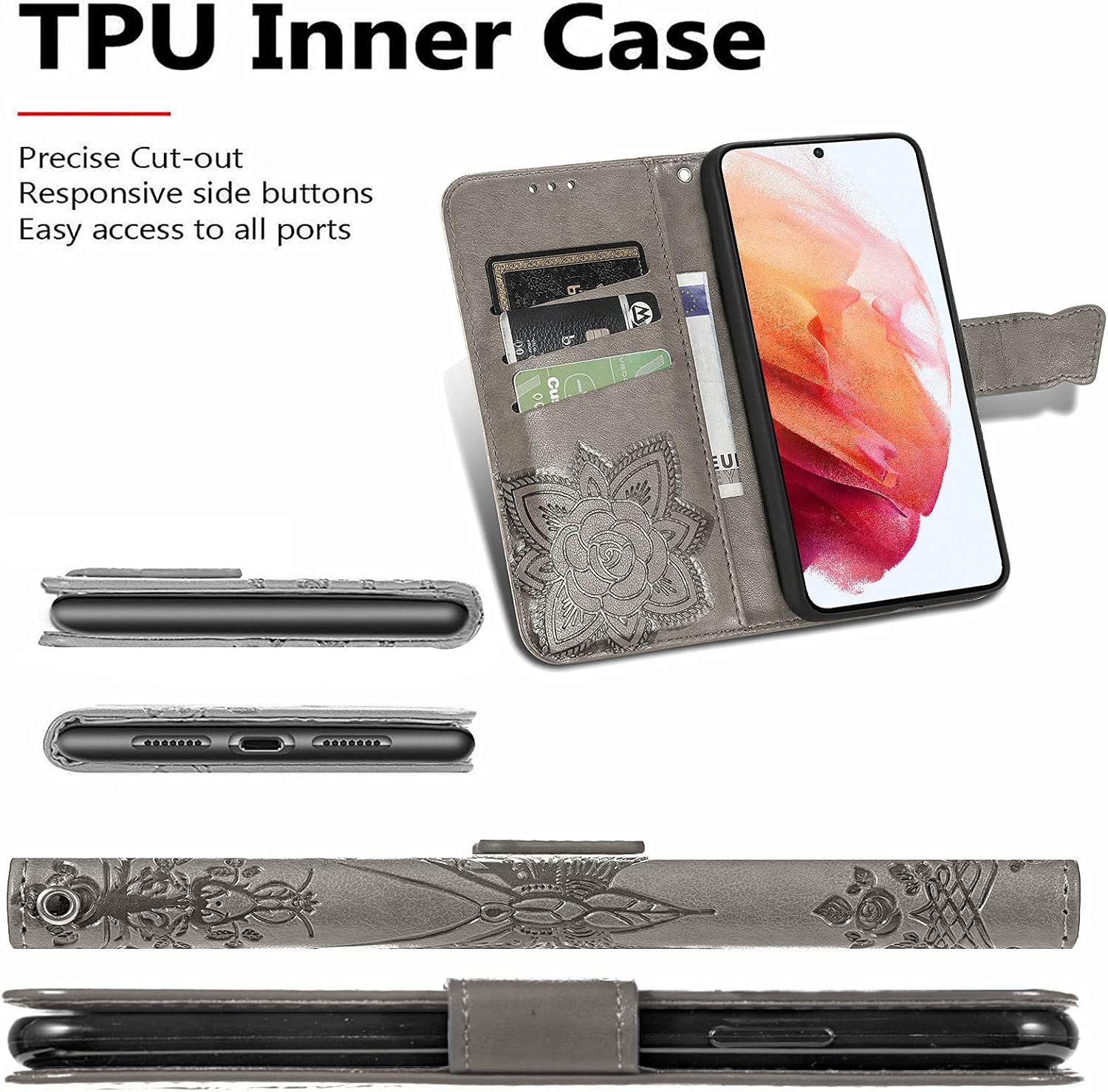 Compatibile con Doogee S97 PRO Custodia,Piedistallo in Pelle PU con portacarte,Compatibile con Doogee S97 PRO Copertura del Portafoglio del Telefono con Chiusura Magnetica Jin