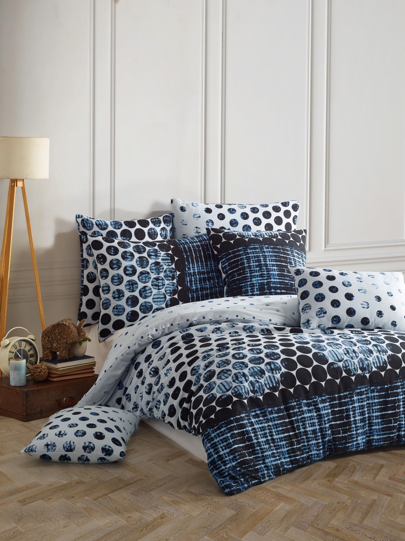 Housse de couette 200x220 cm 100% coton drap plat taies d'oreiller