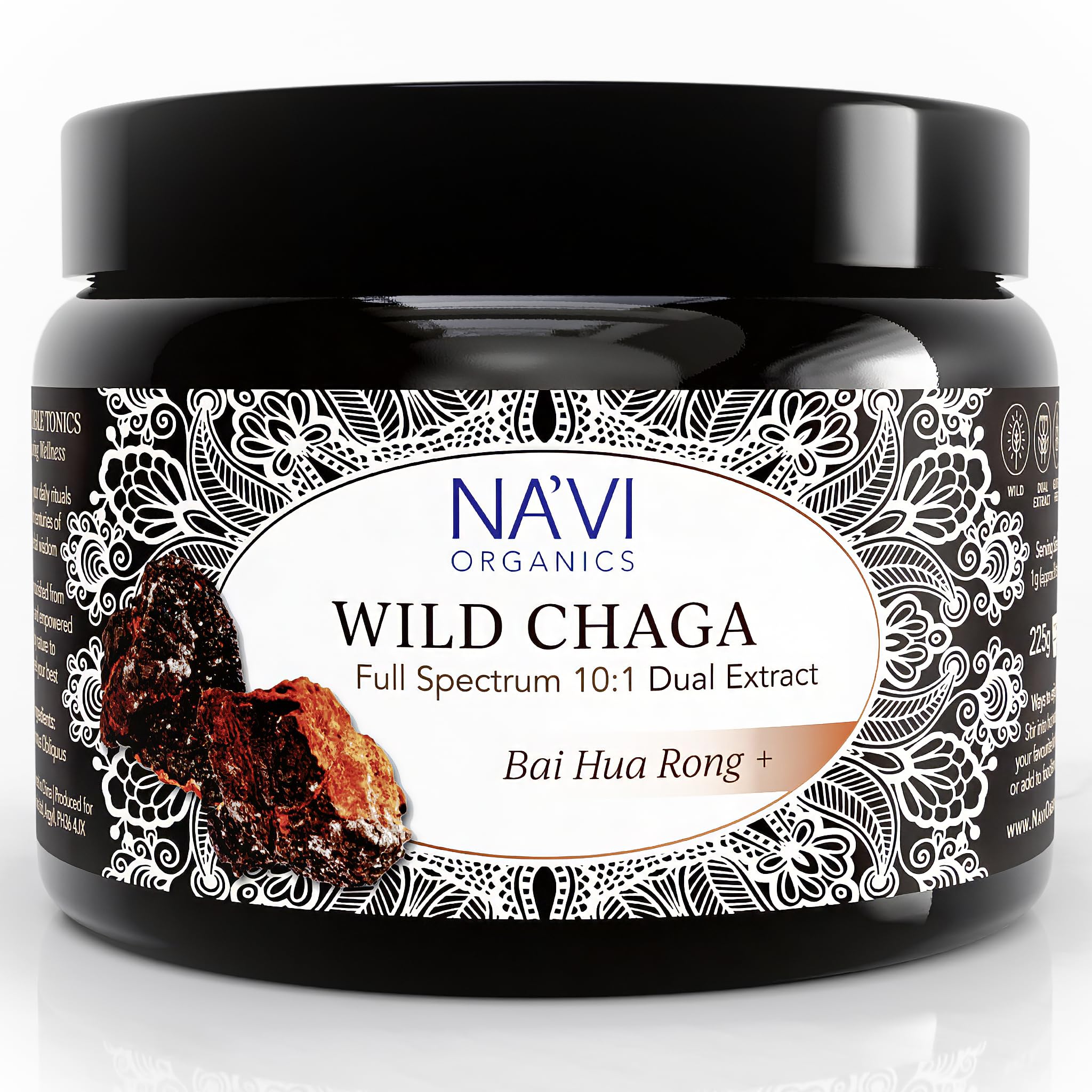 – Na’vi Organics Wild Chaga Mushroom Extract Powder 225g | Dual 2-Step Extraction for Maximum Potency | Natural High Anti-oxidants & Immune Support | Premium Quality Vegan Supplement for Daily Wellness